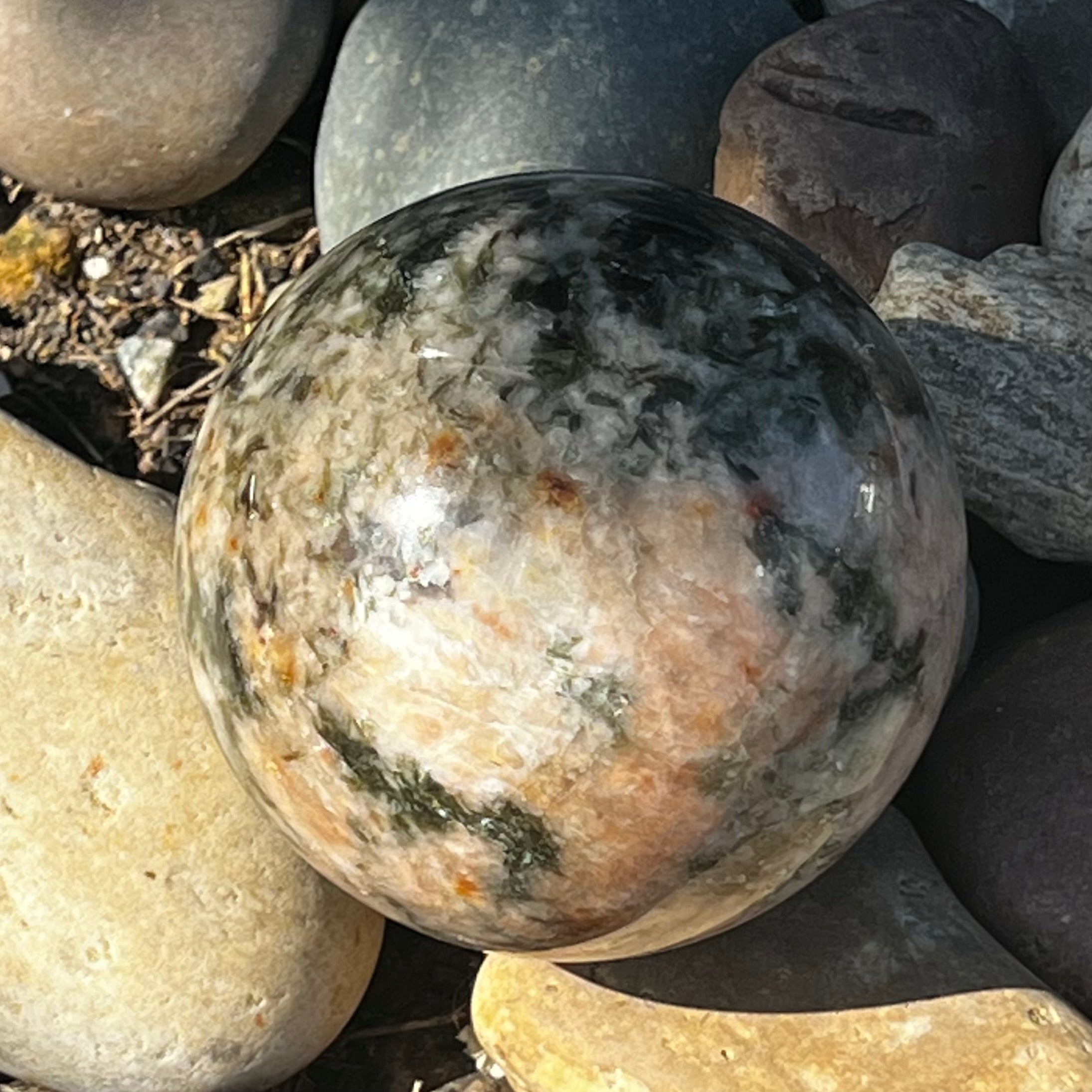 Mica and Prehnite Sphere