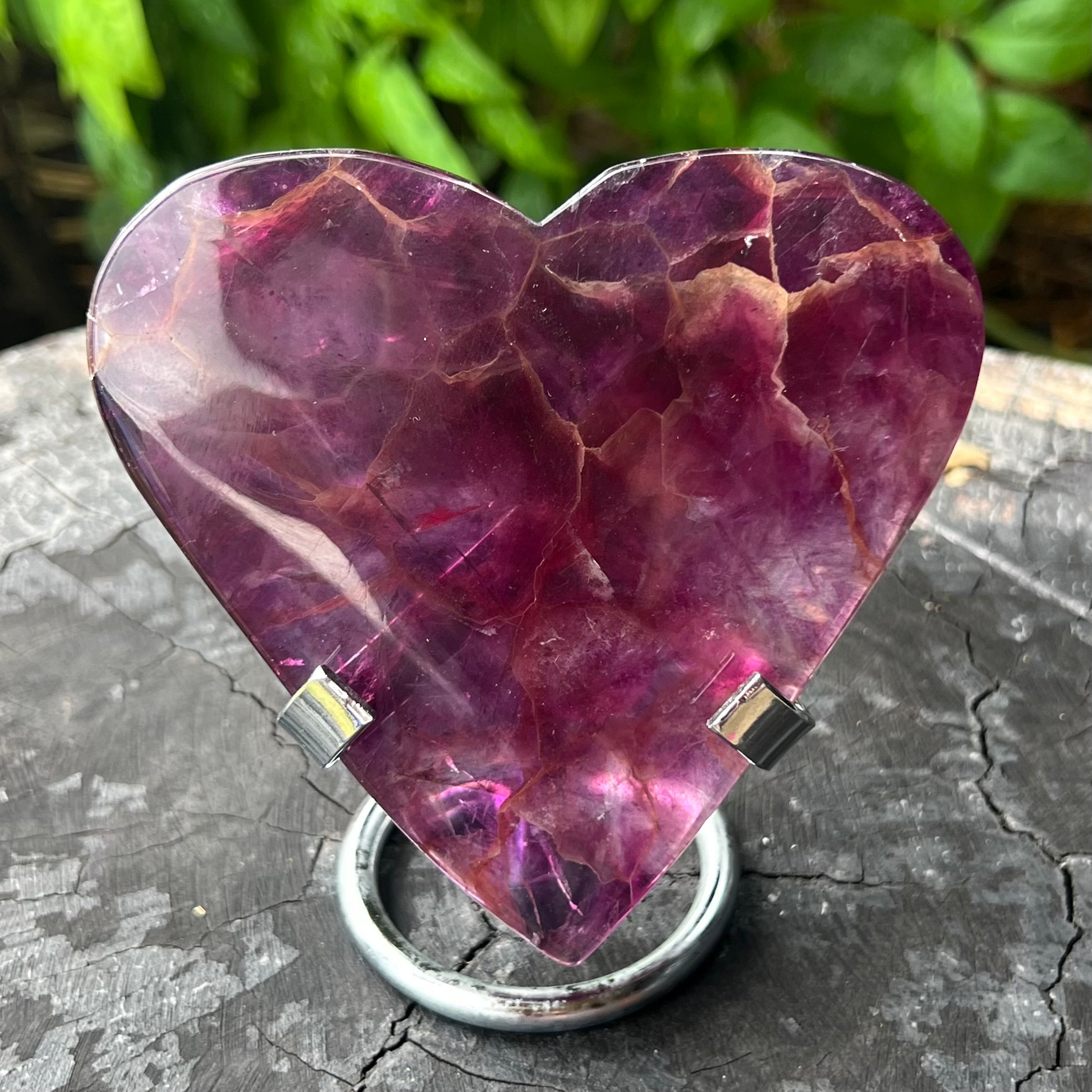 Purple Fluorite Heart