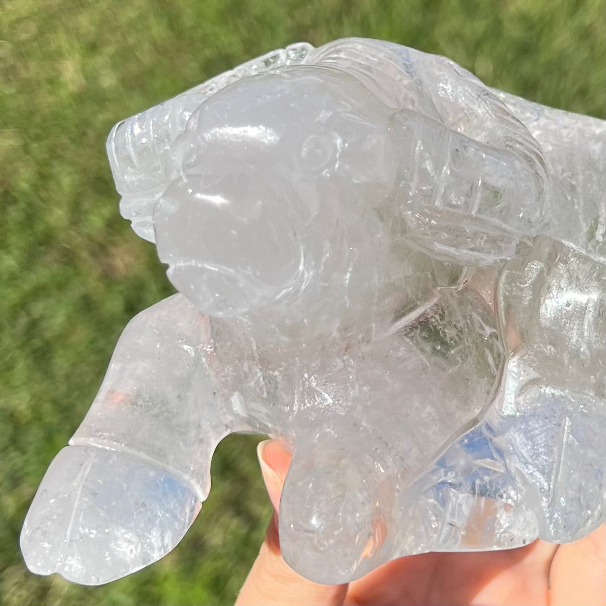 Clear Quartz Ox Carving
