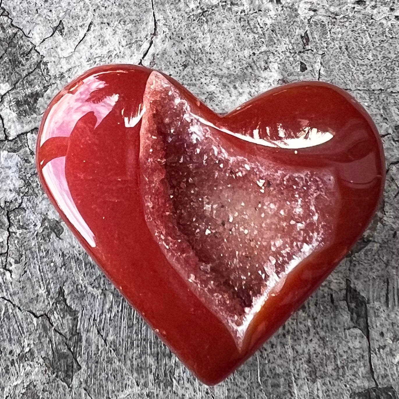 Carnelian Geode Heart ~ 5