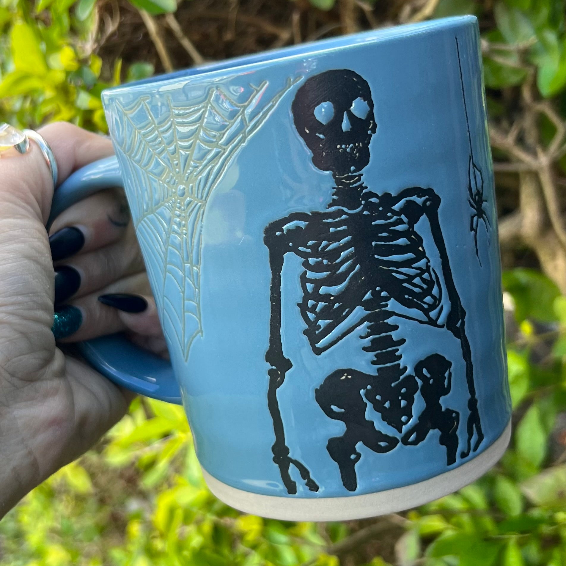 Spiderweb Skeleton ~ Rustic Mug