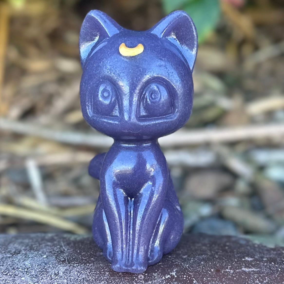 Celestial Kitty with Crescent Moon ~ Lepidolite