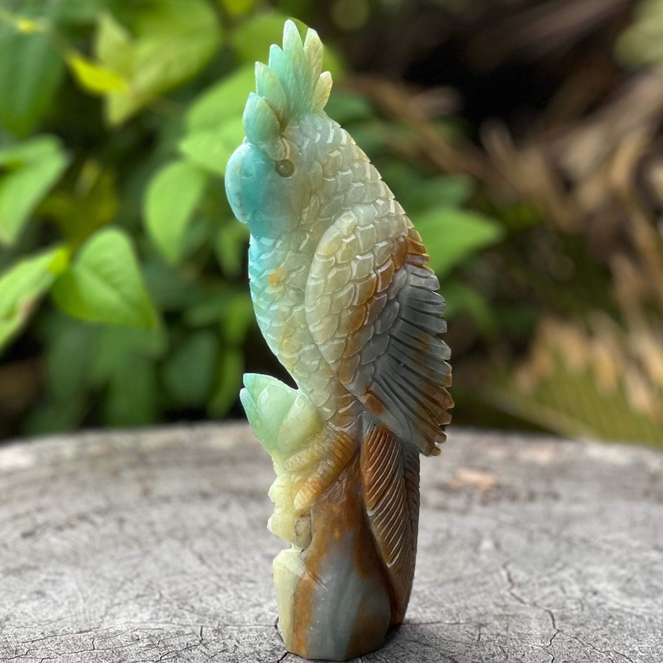 Aragonite Cockatoo Carving