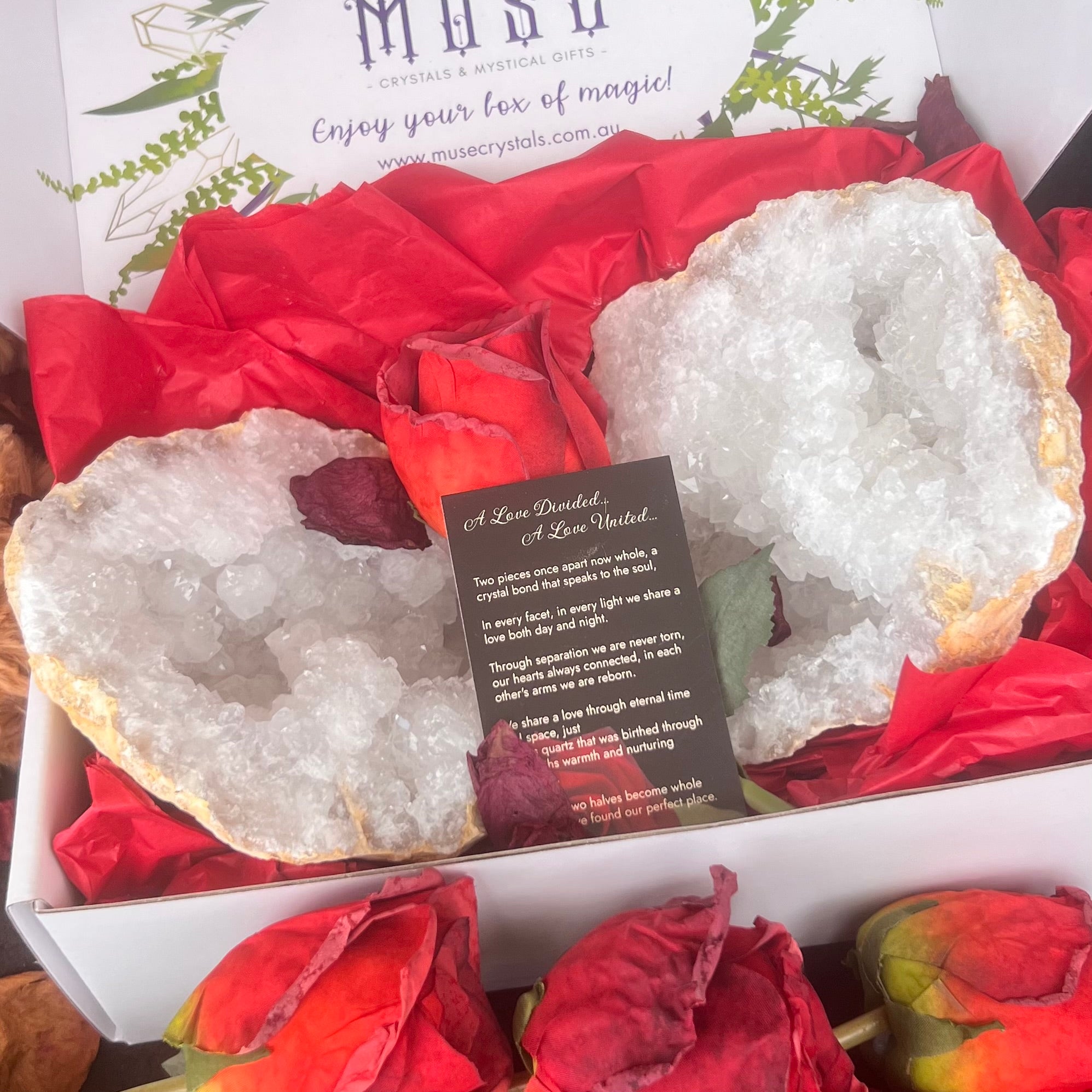 Clear Quartz Lovers Geode Pair