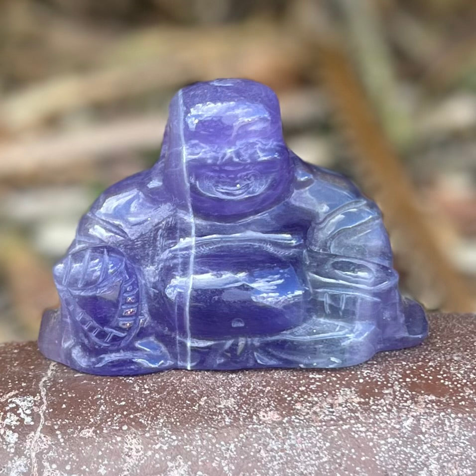 Happy Buddah ~ Fluorite Carving