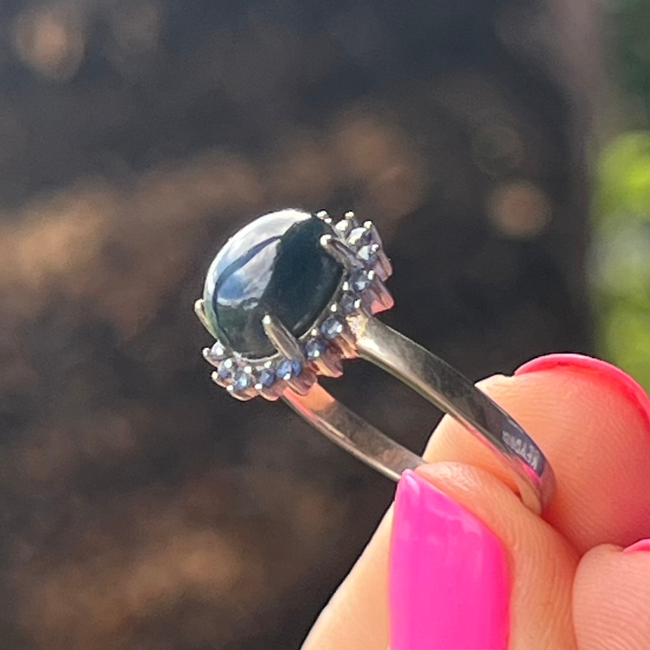 Sapphire Star Sterling Silver Ring ~ 9