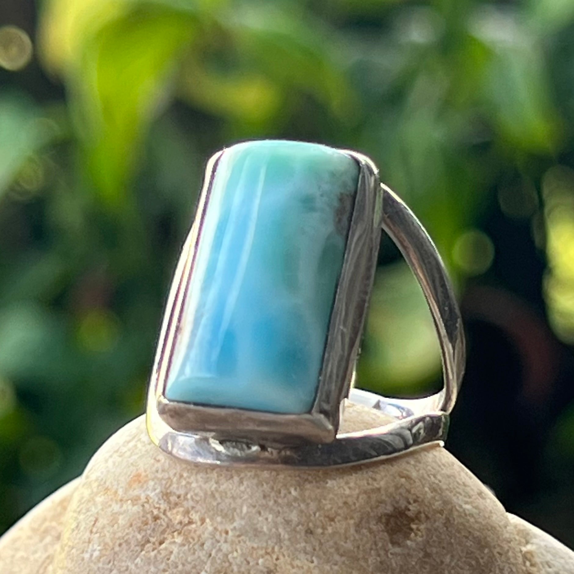 Larimar ~ Sterling Silver Ring ~ size 7