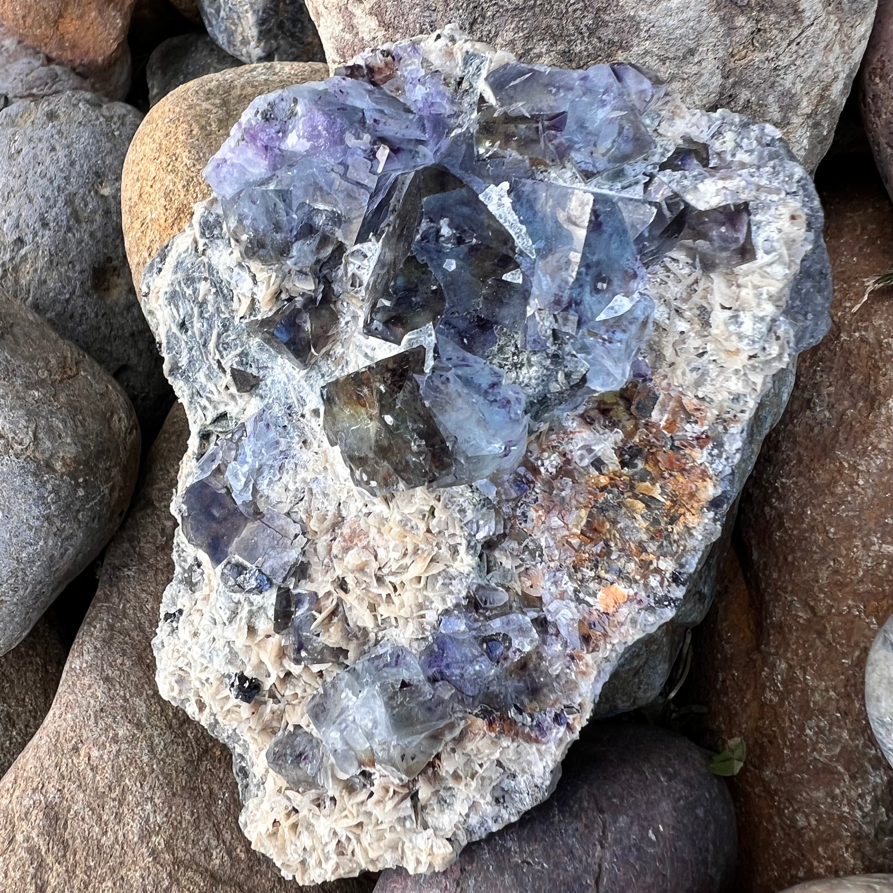 Raw Purple & Blue Fluorite on Matrix