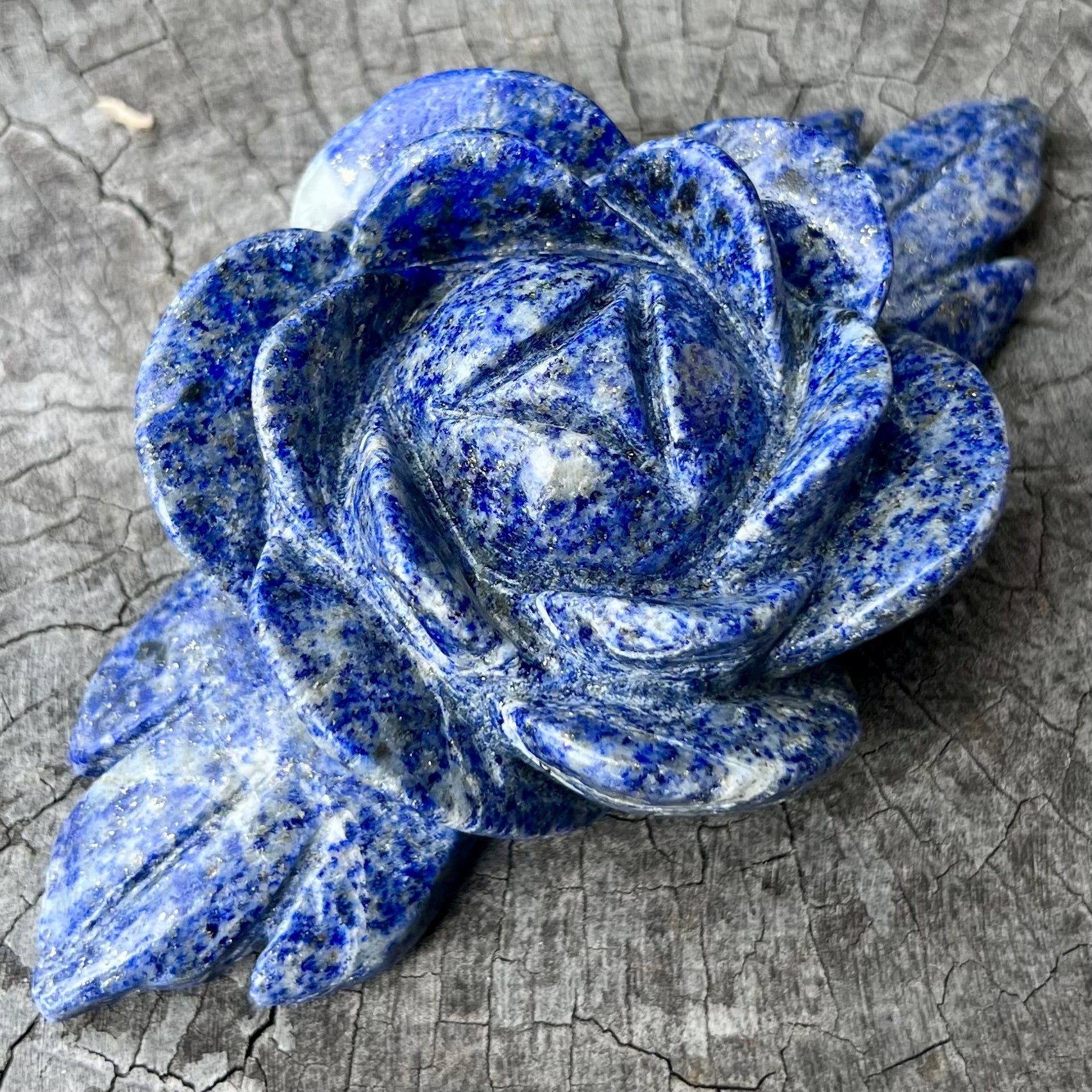 Sodalite Rose Carving