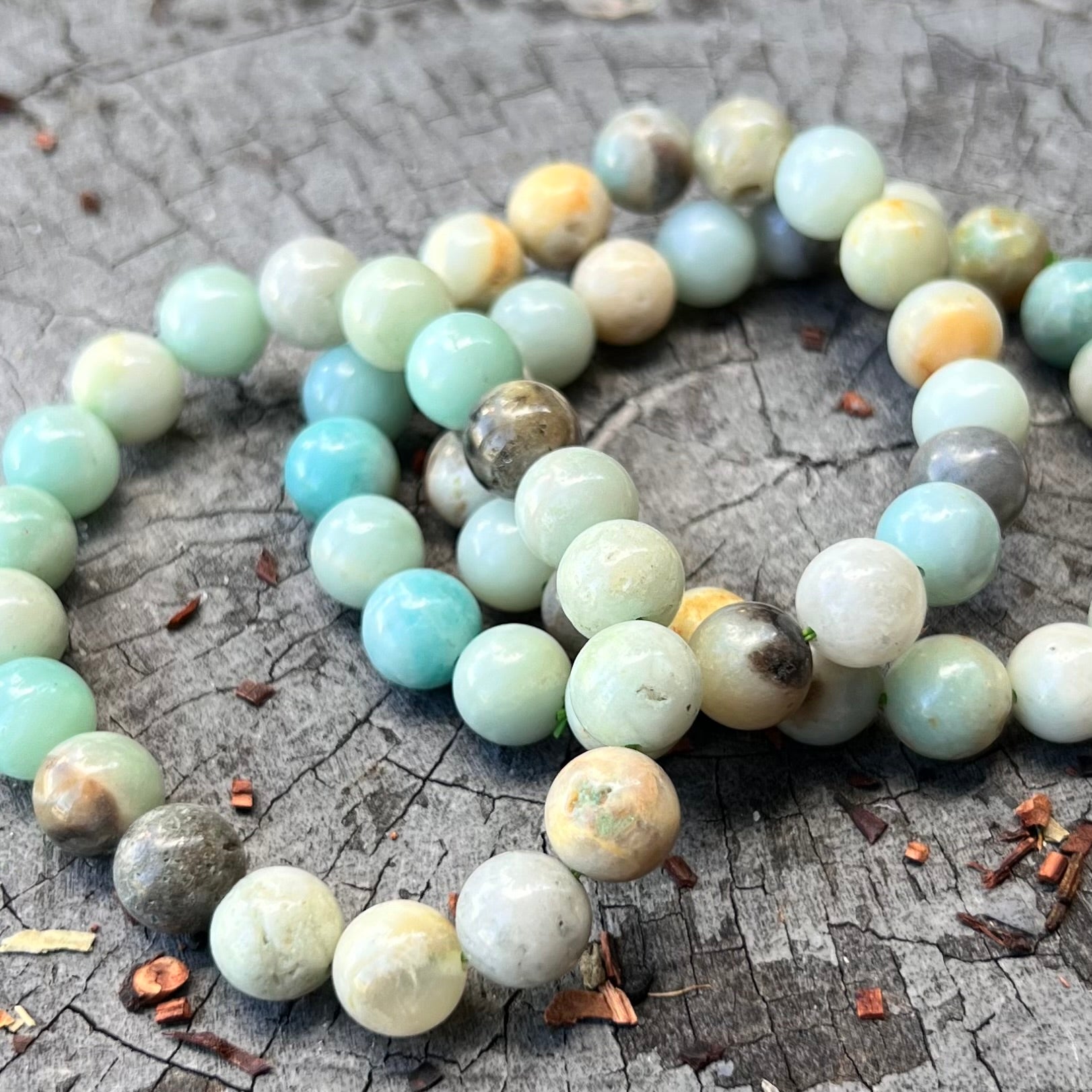 Amazonite Beaded Bracelet ~ Large Fit