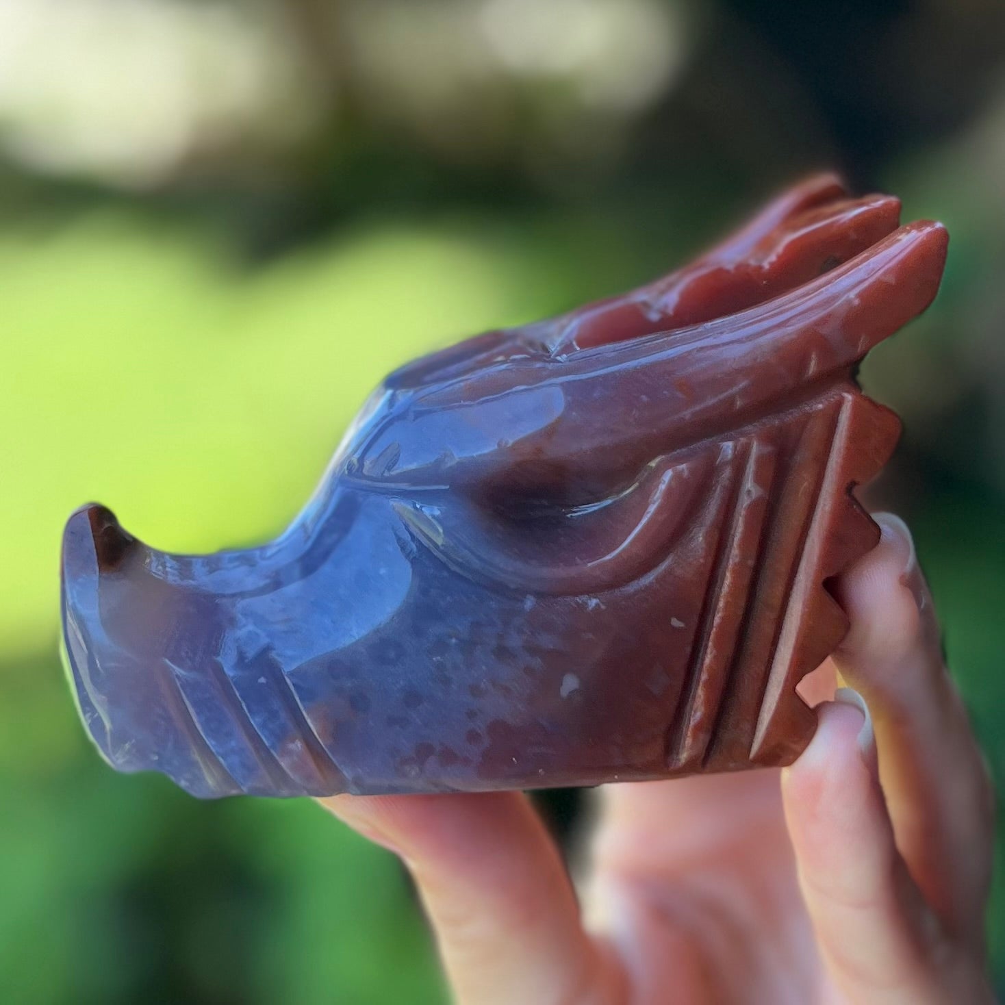 Ocean Jasper Dragon Head Carving