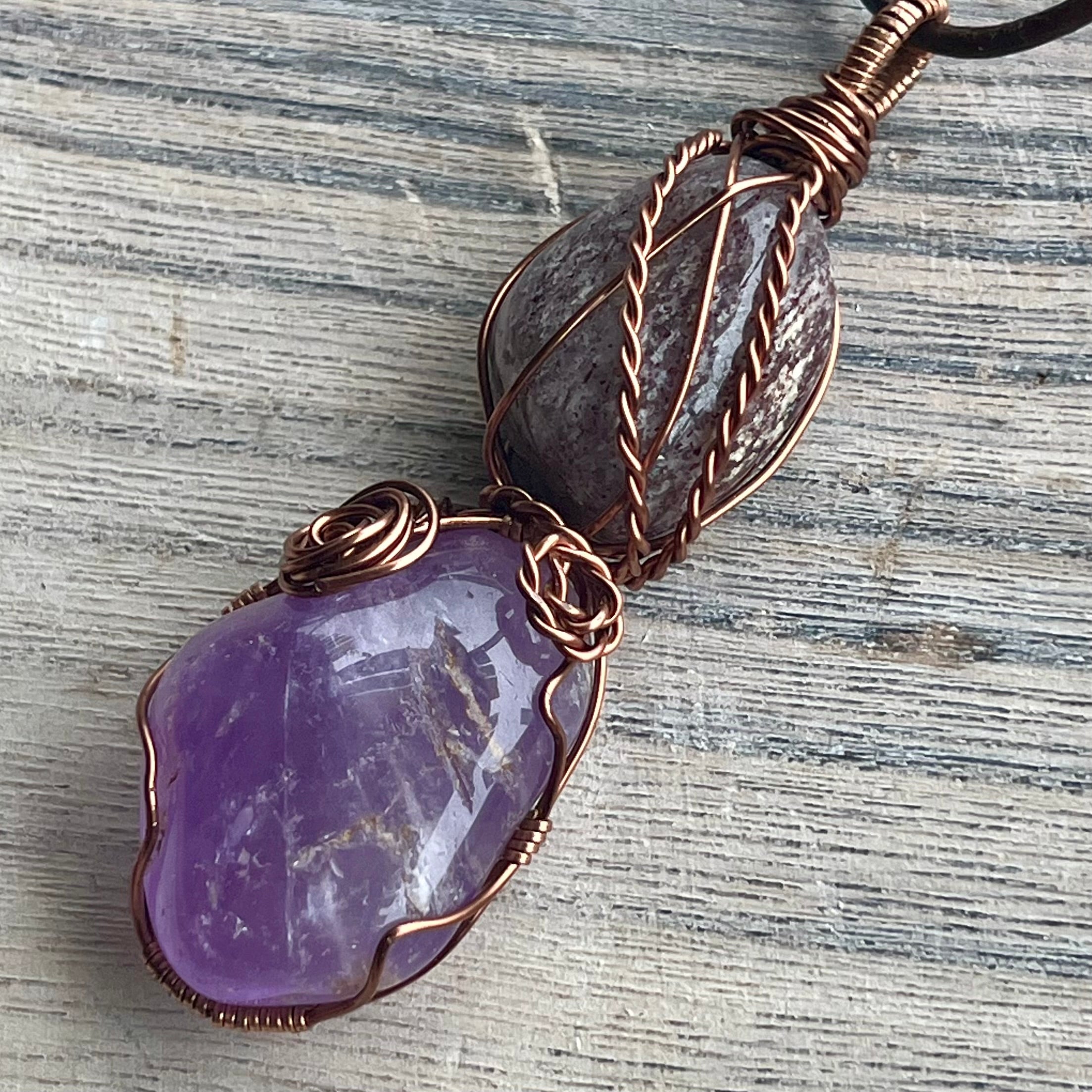 Muse Forged ~ Artesian Amethyst & Lepidolite Necklace