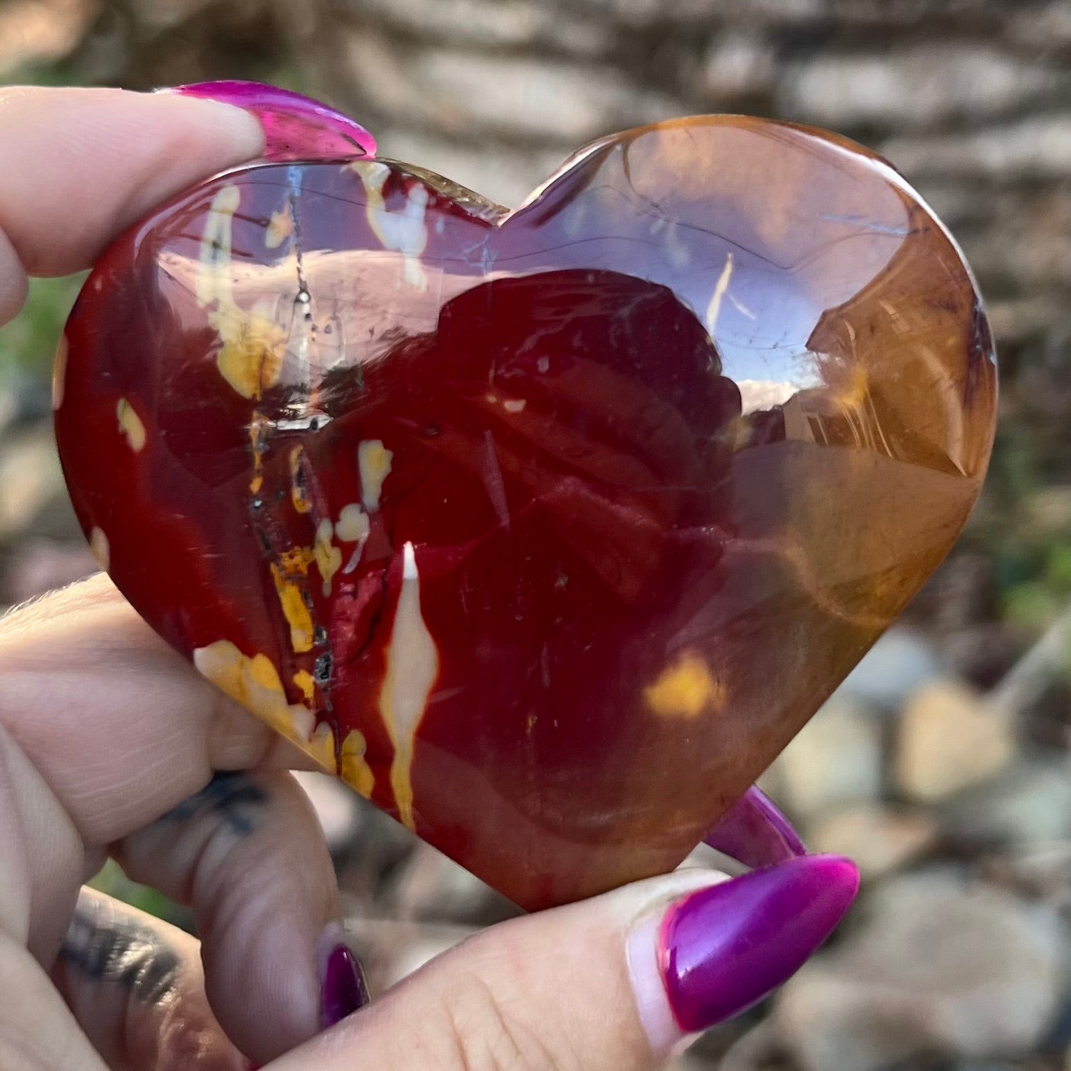 Mookaite Heart Carving