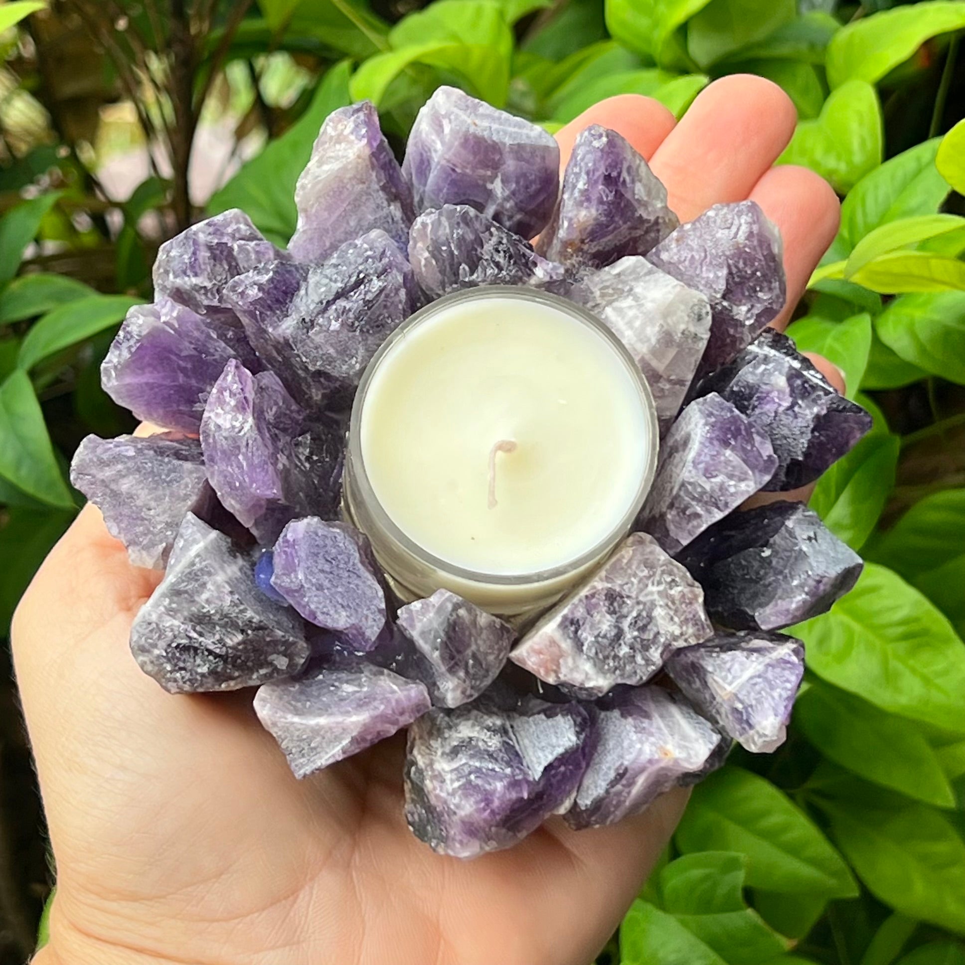 Amethyst Tea Light Candle Holder