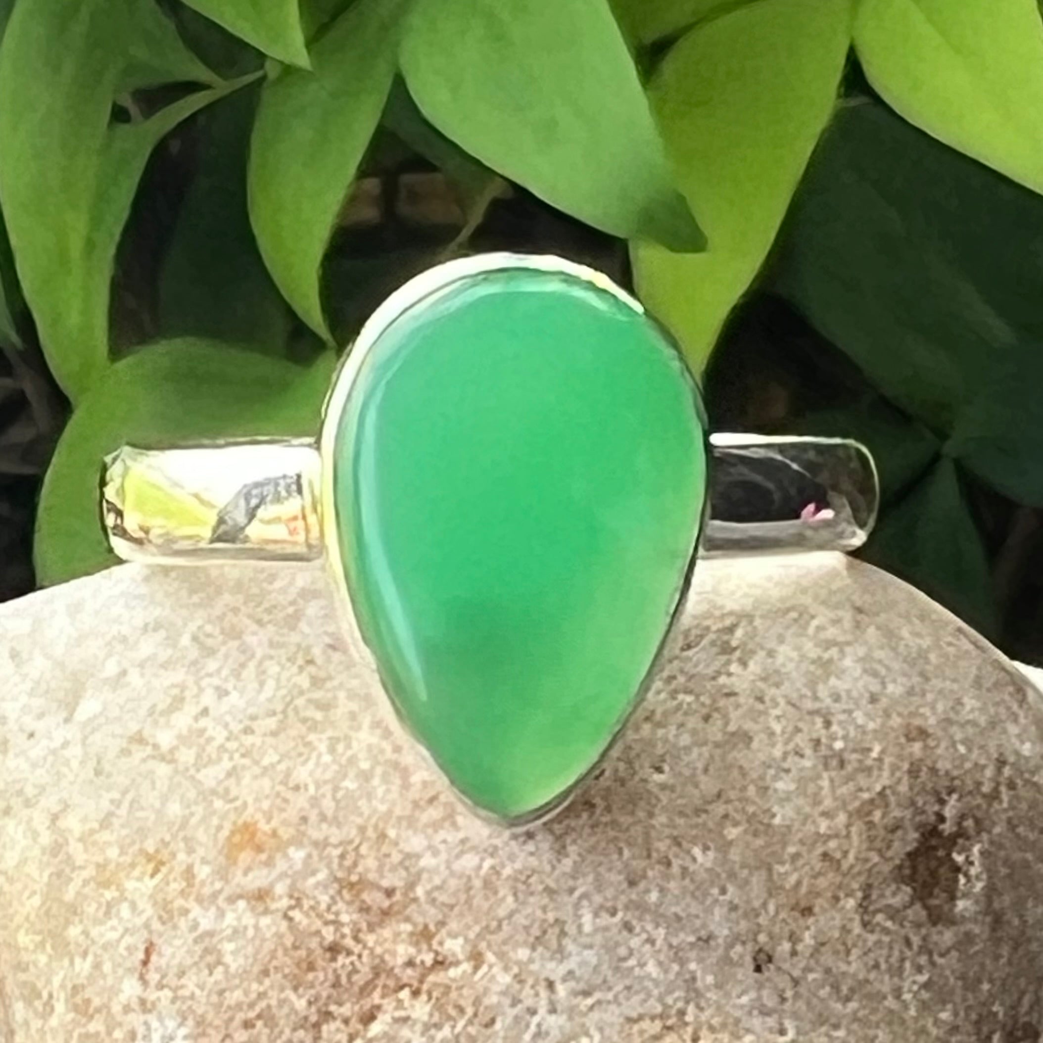 Chrysoprase ~ Sterling Silver Ring ~ Size 8