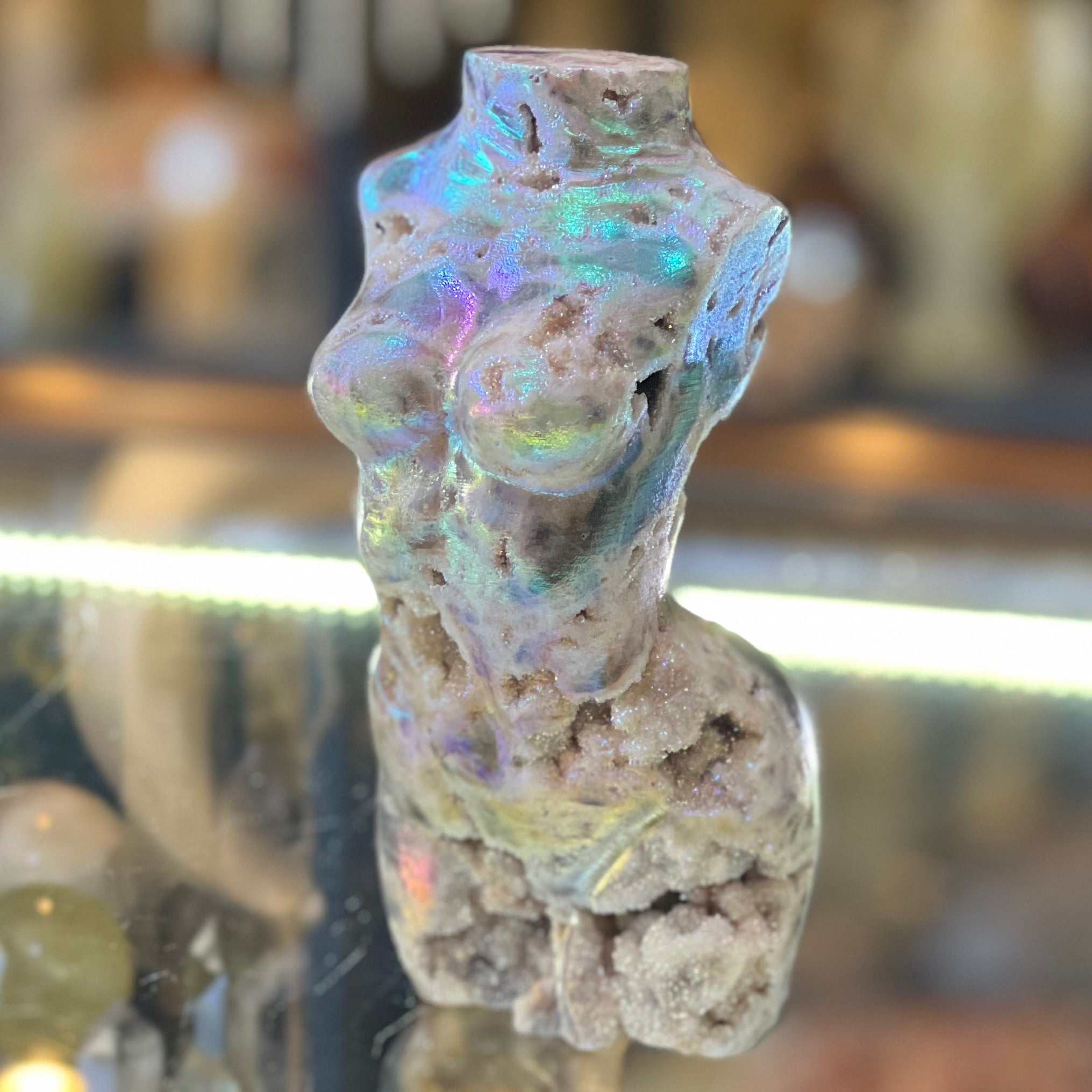 Booty Licious Electroplated Sphalarite Lady Body Carving