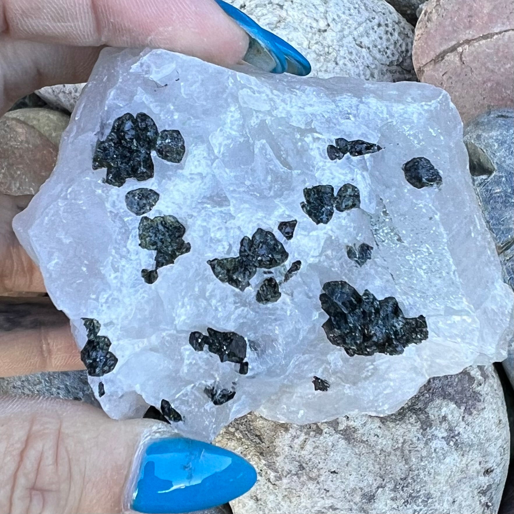Natural Green Tourmaline on Quartz
