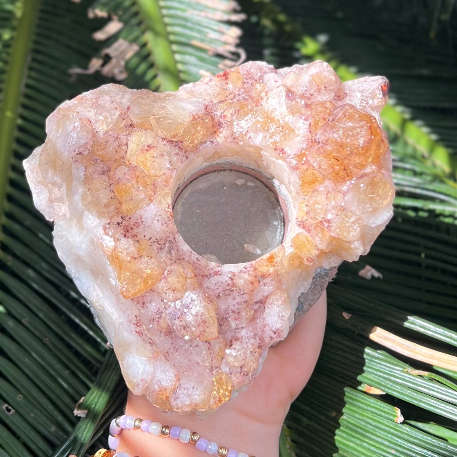 Citrine Cluster ~ Tealight Candle Holder