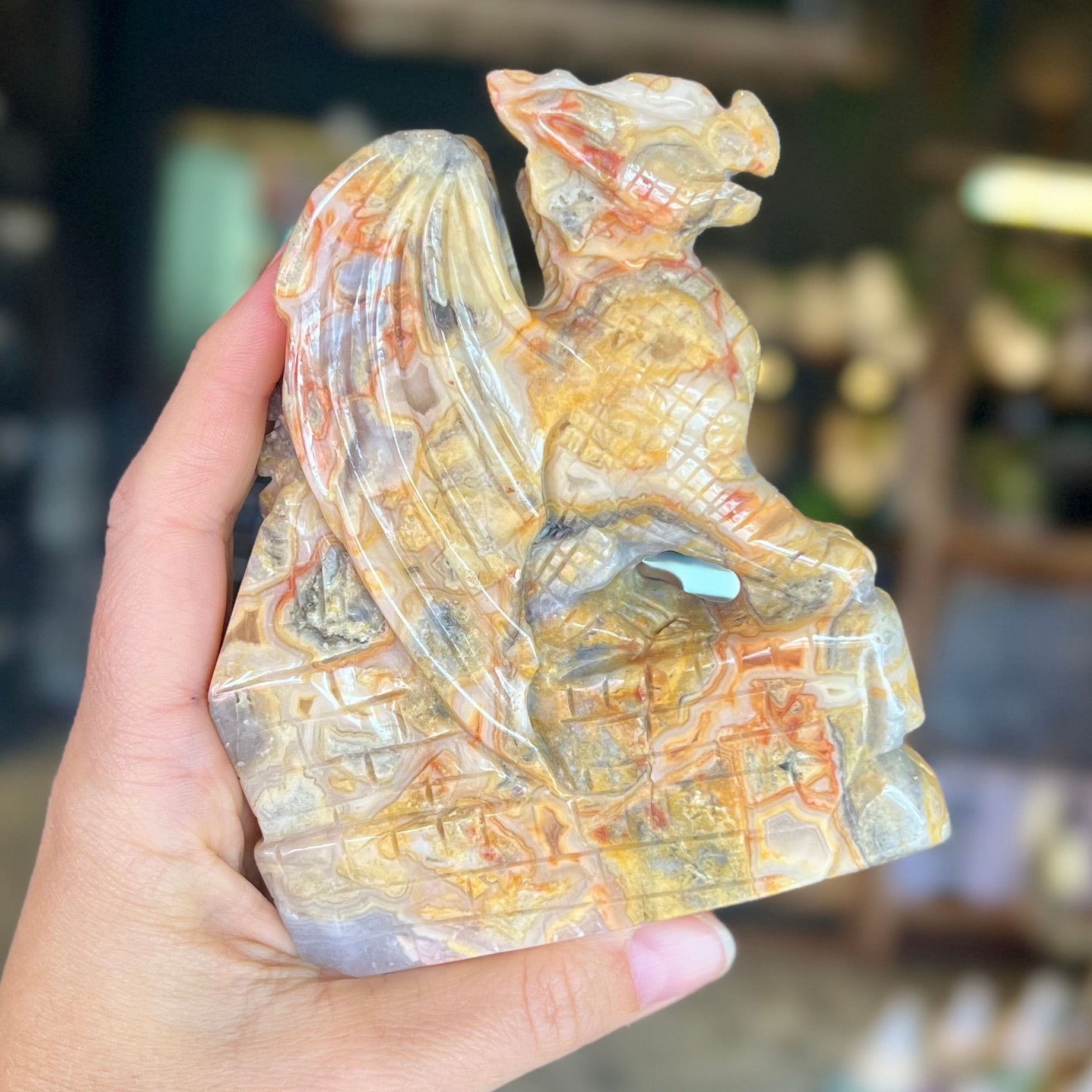 Dragon Carving ~ Crazy Lace Agate
