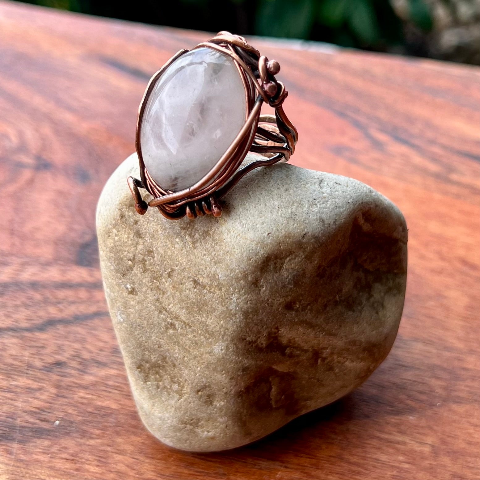 Muse Forged ~ Artesian Rose Quartz Ring ~ 6.5