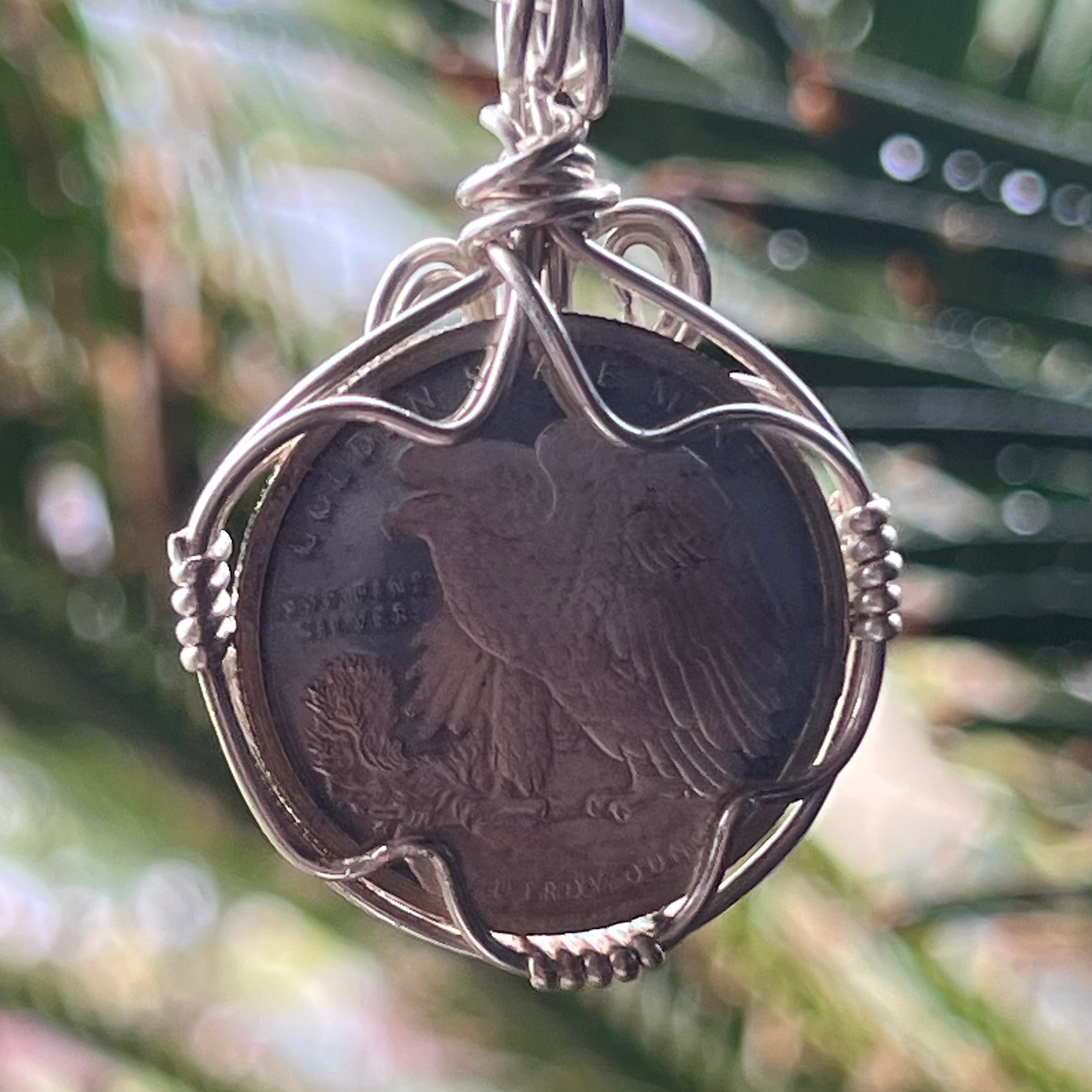 Sterling Silver Wrapped Coin ~ Handmade