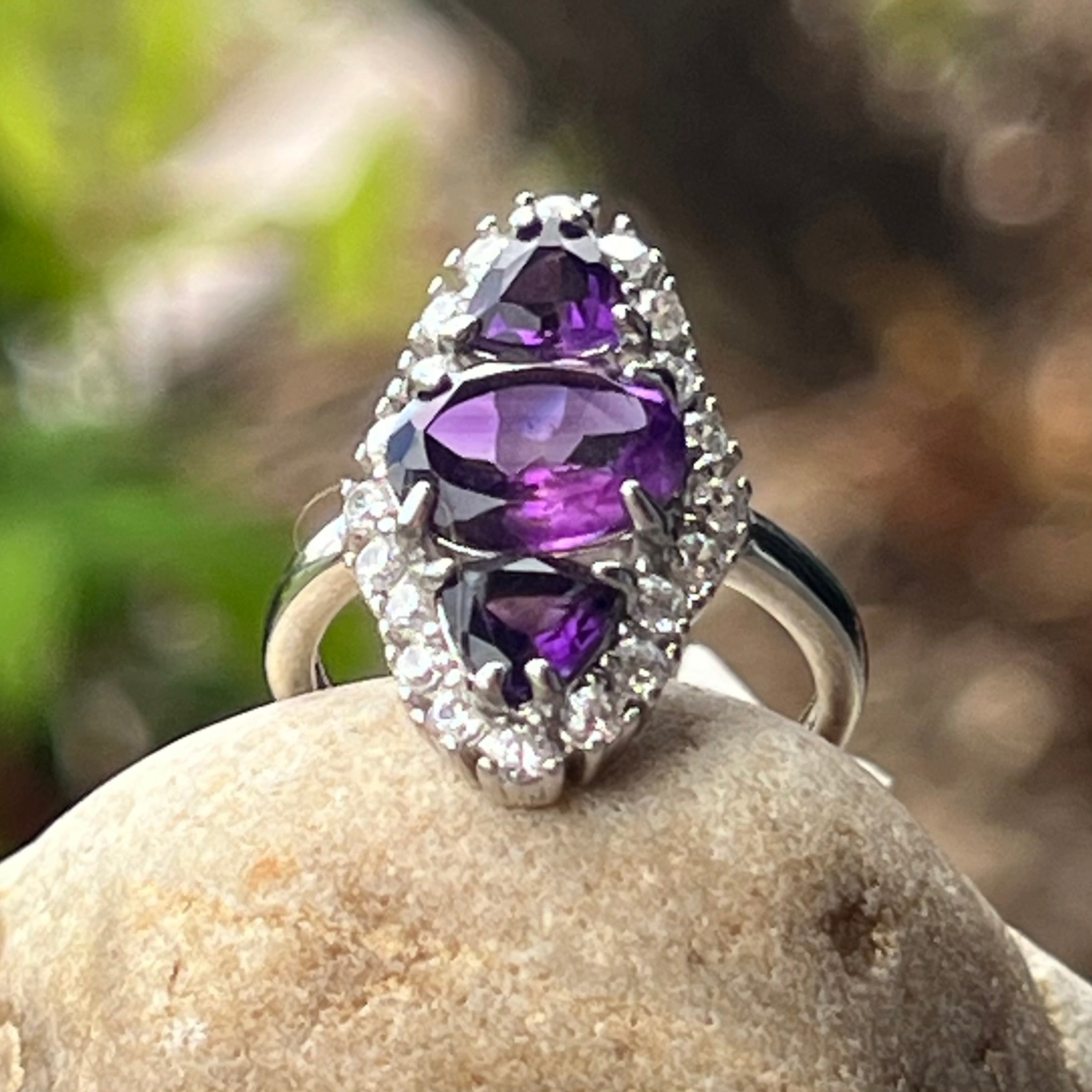 Amethyst Sterling Silver Ring ~ 5