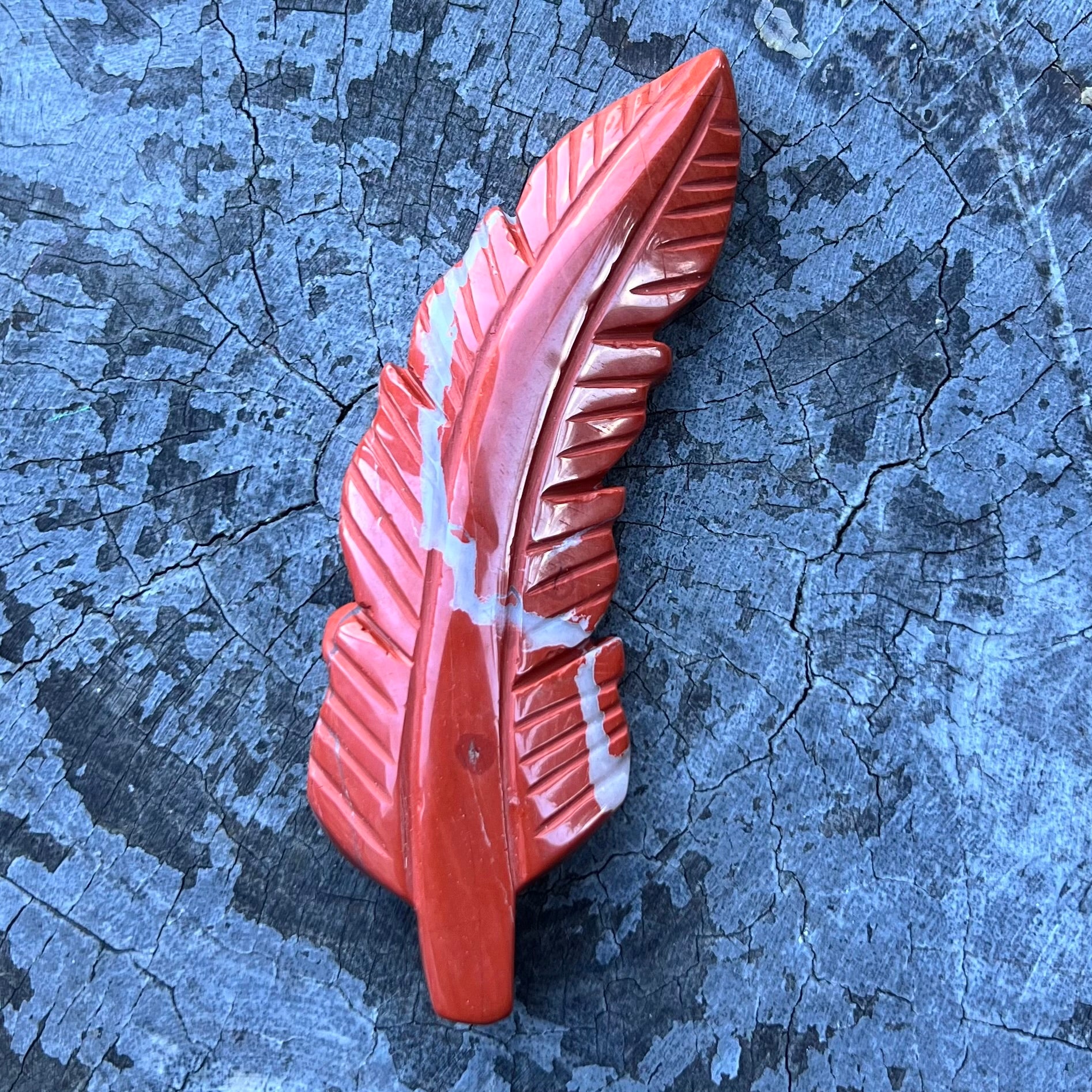 Feather of Strength ~ Red Jasper