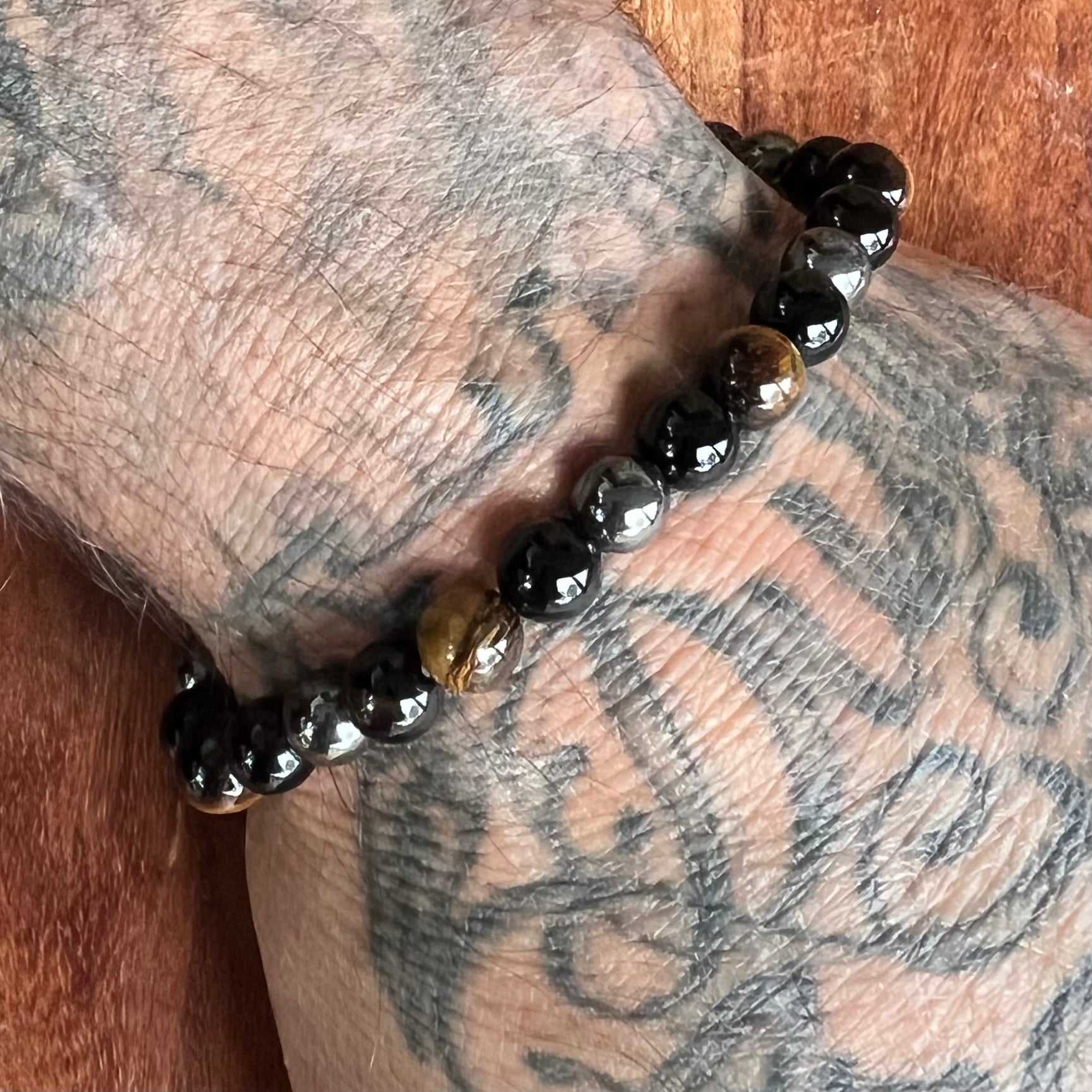 Men’s ~ Hematite, Obsidian & Tiger Eye ~ Triple Protection Bracelet