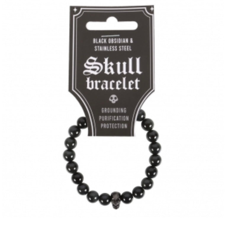 Black Obsidian Skull Bracelet