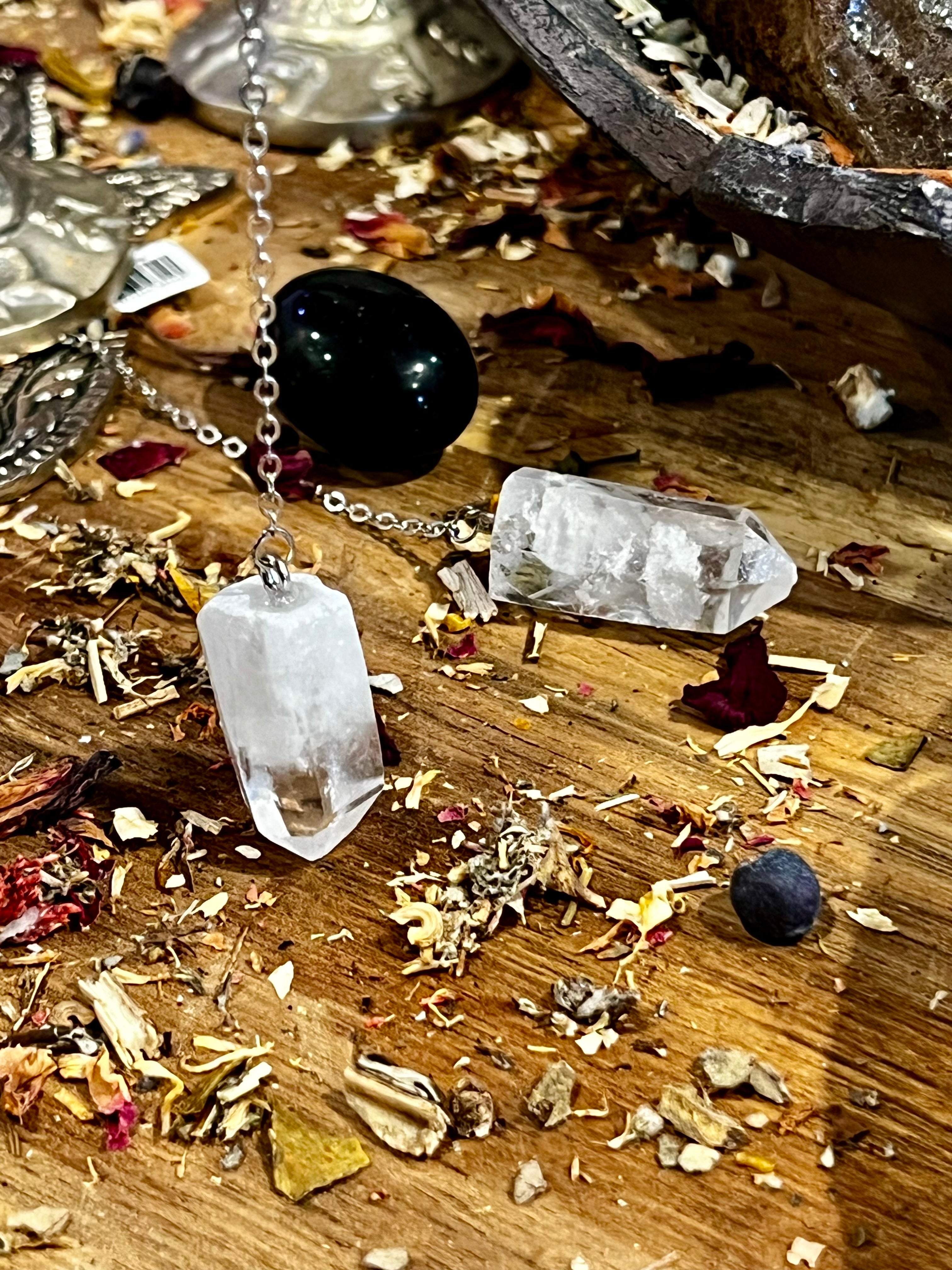 Clear Quartz Semi Raw Generator Pointed ~ Divination Pendulum
