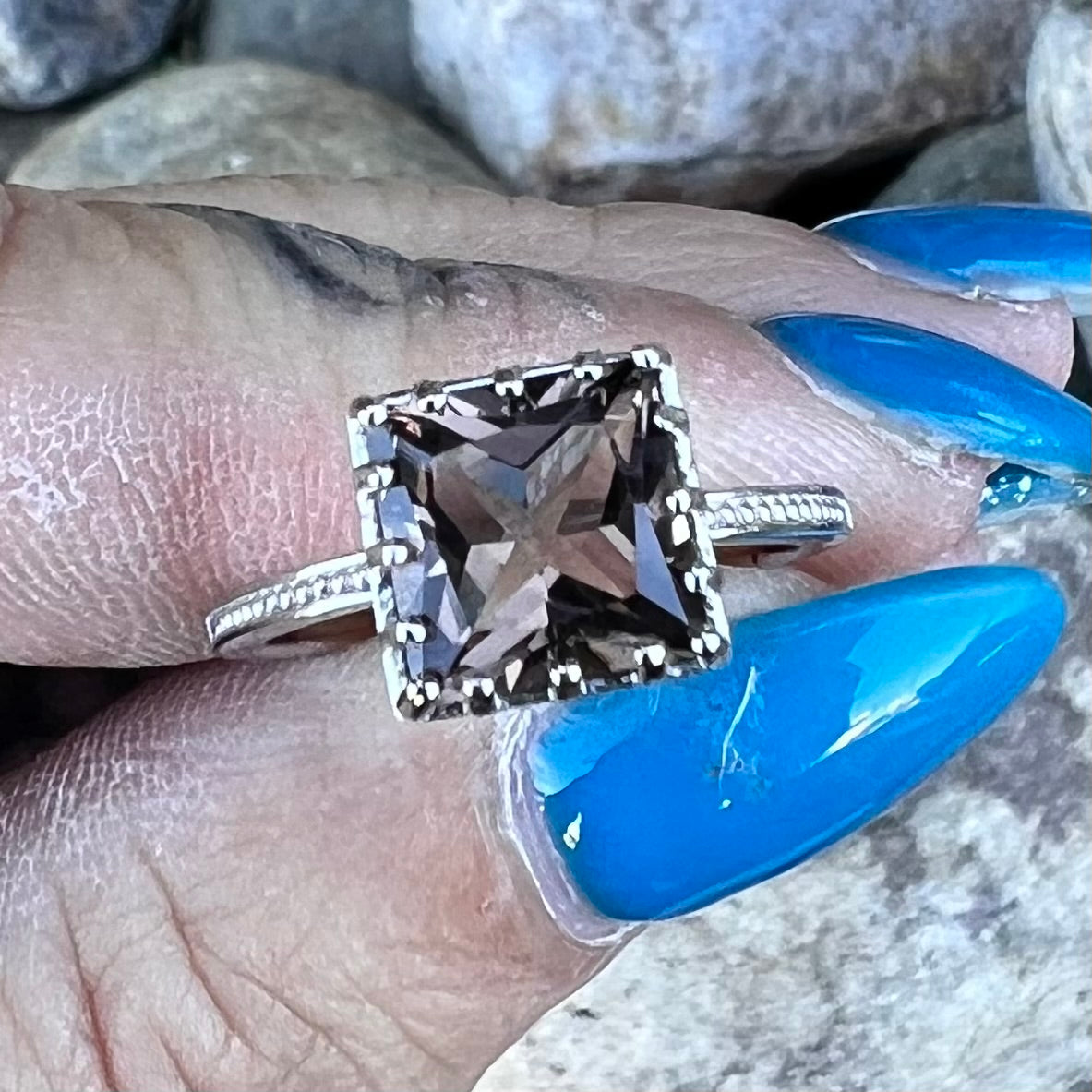 Smokey Quartz ~ Sterling Silver Ring ~ Size 6