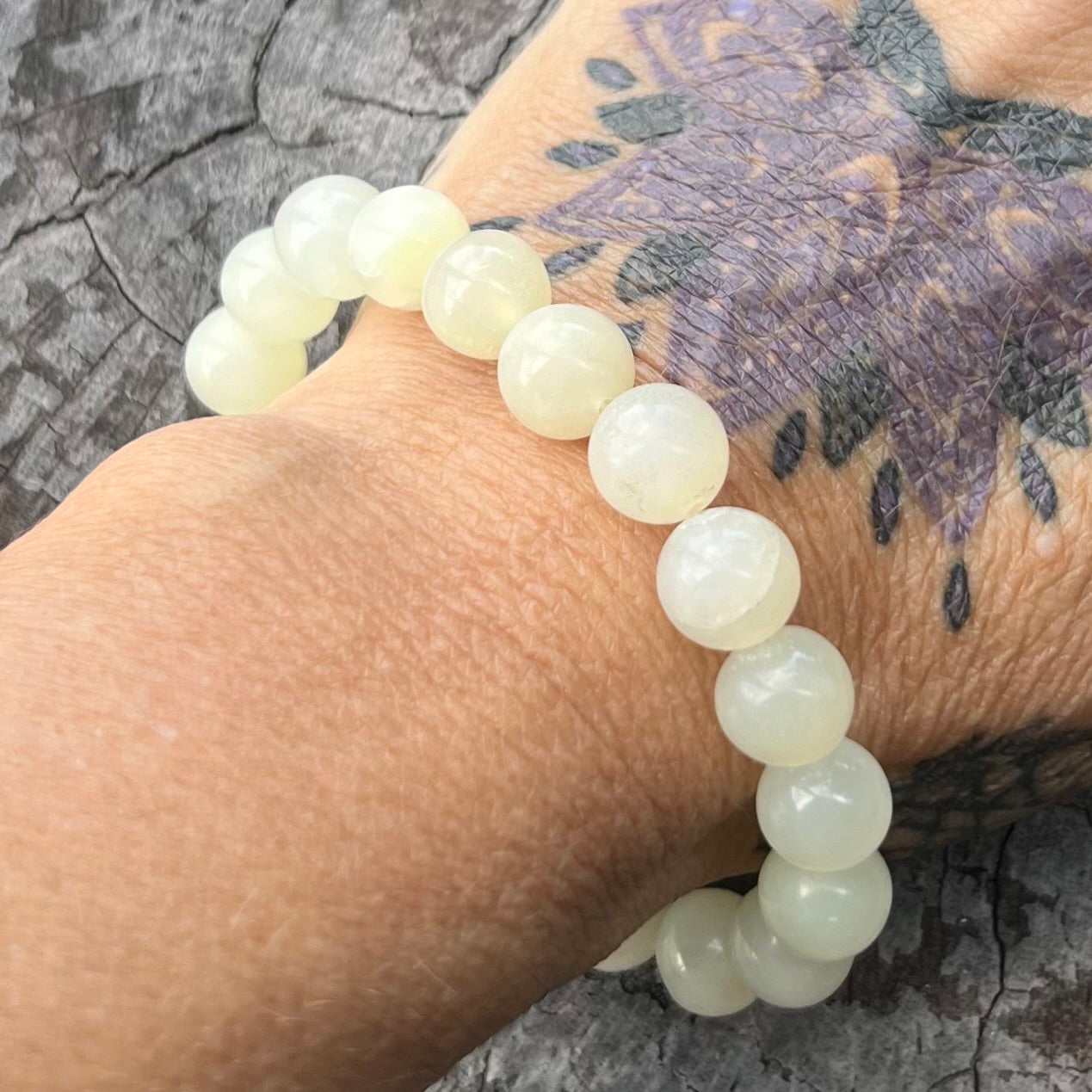 New Jade Beaded Bracelet ~ Large Fit