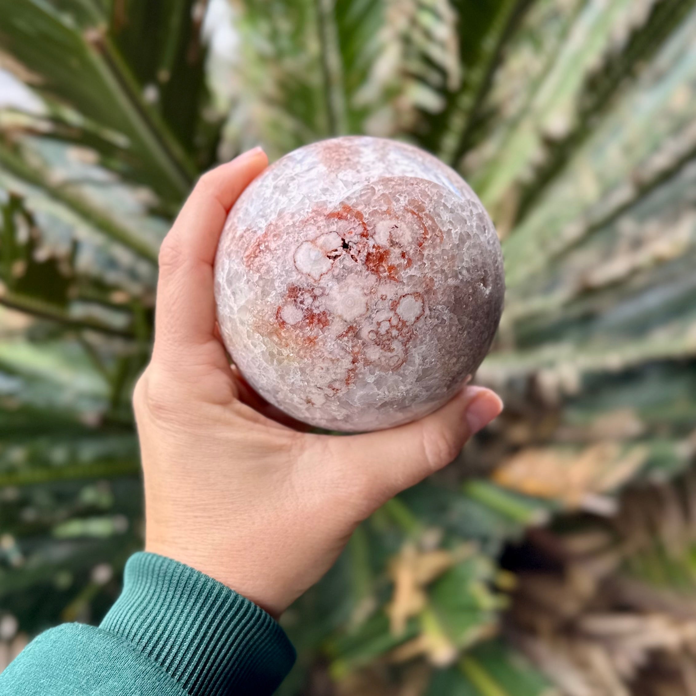 Pink Amethyst and Flower Agate Sphere