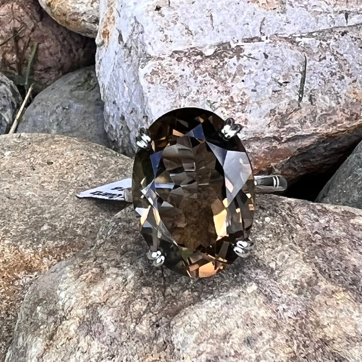 Smokey Quartz ~ Sterling Silver Ring ~ Size 10
