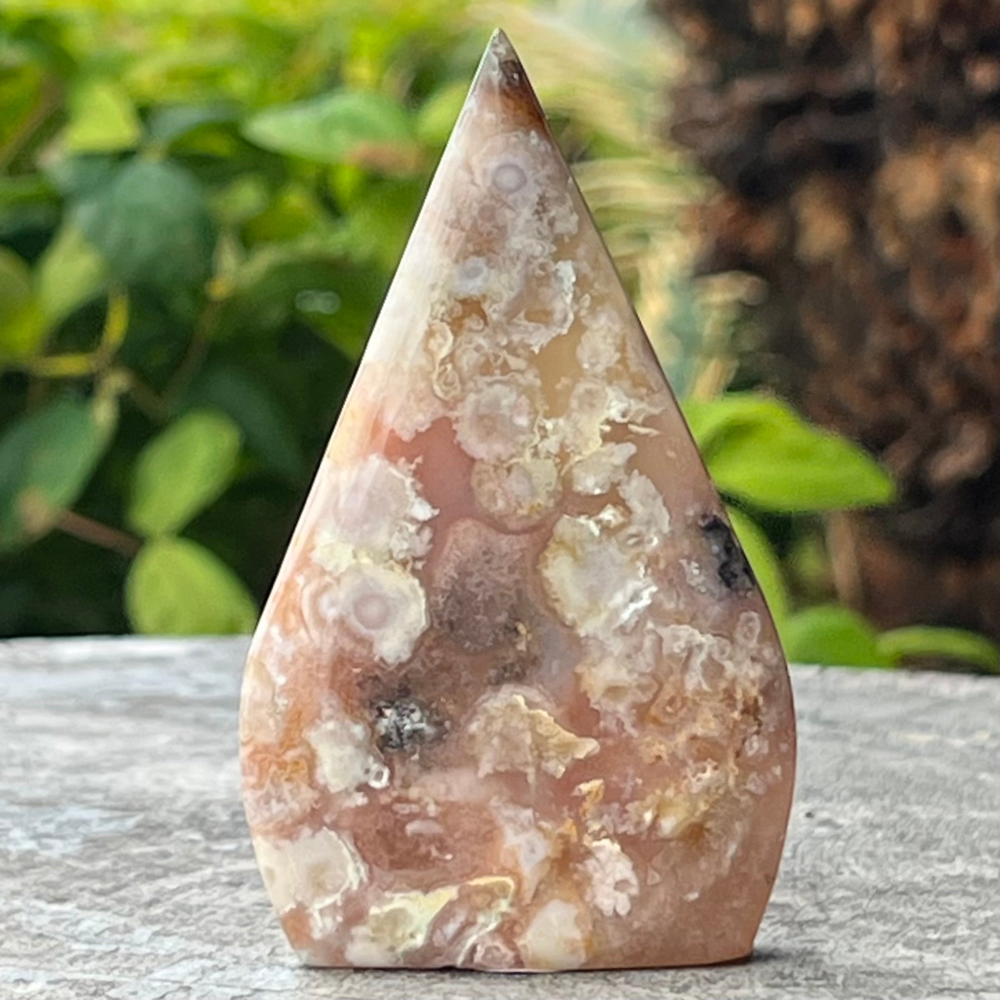 Flower Agate Tear Drop
