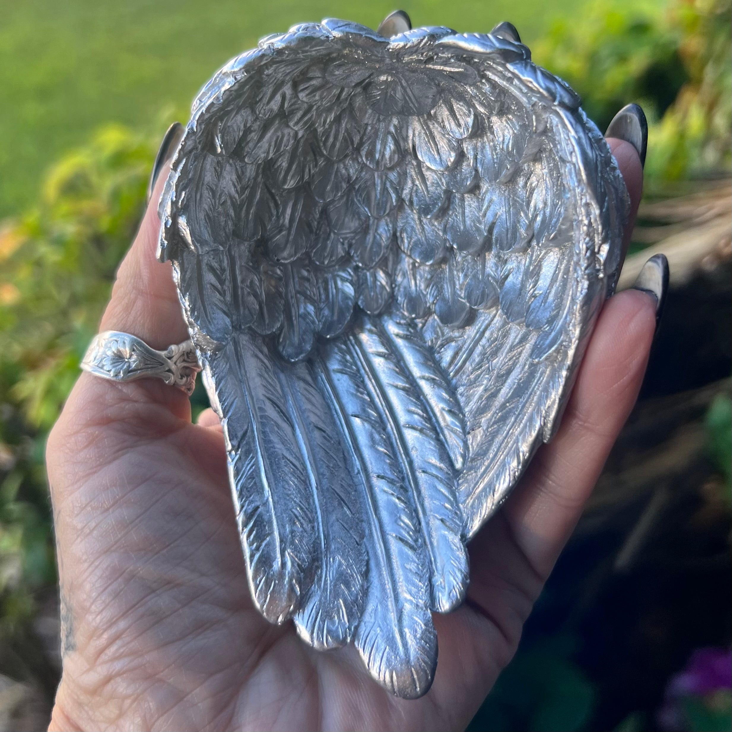 Angel Wing Trinket Bowl ~ Silver