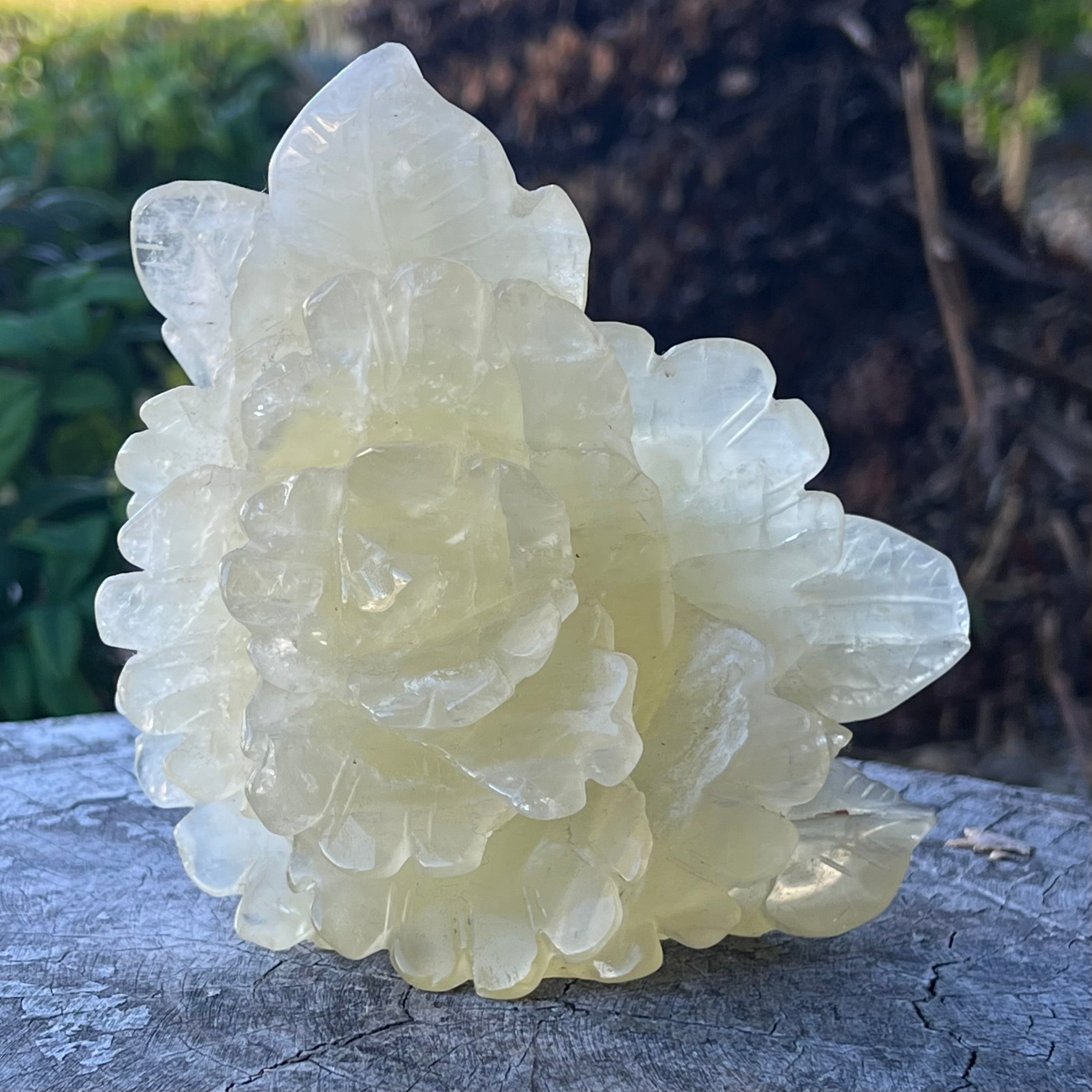 Citrine Rose Carving - Large