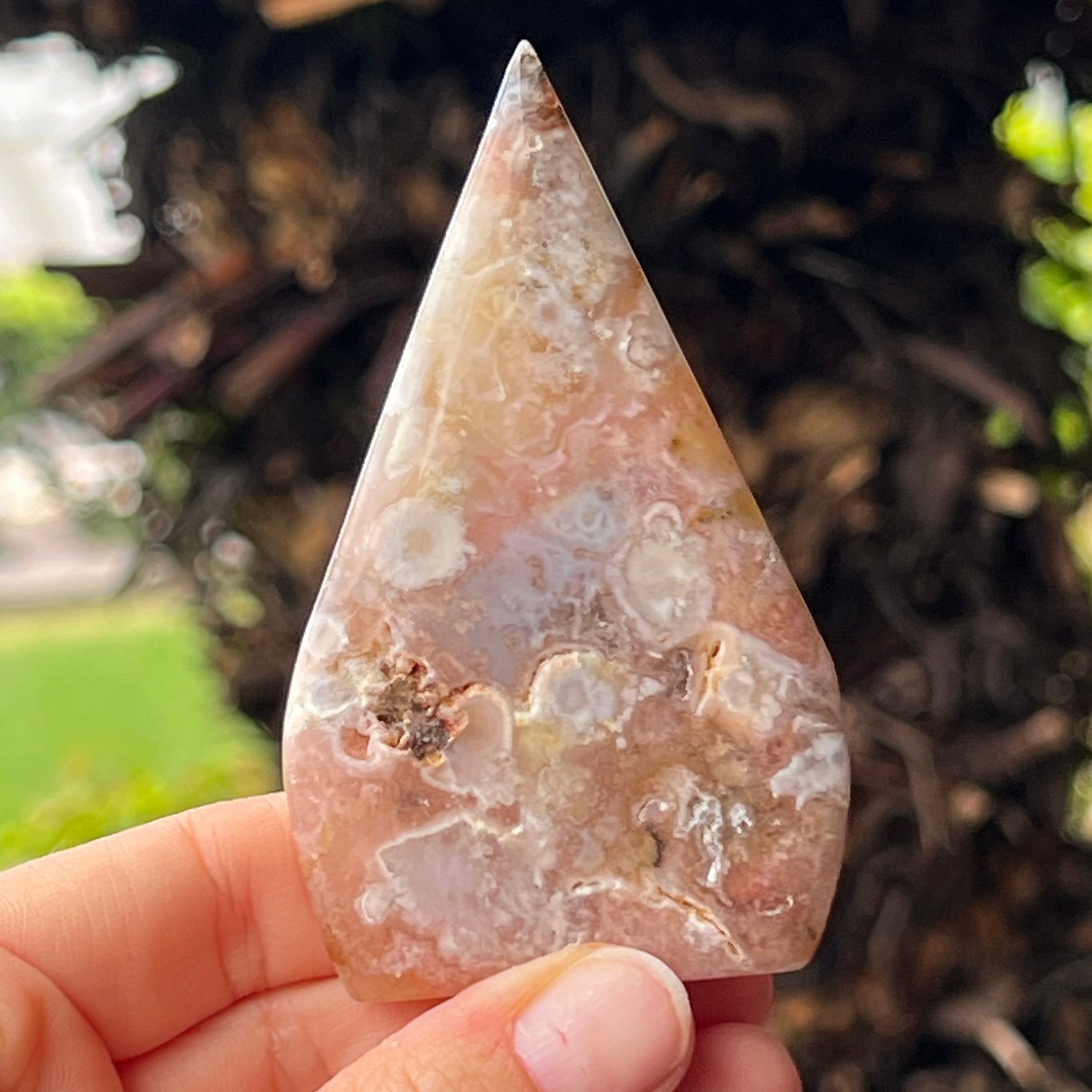 Flower Agate Tear Drop