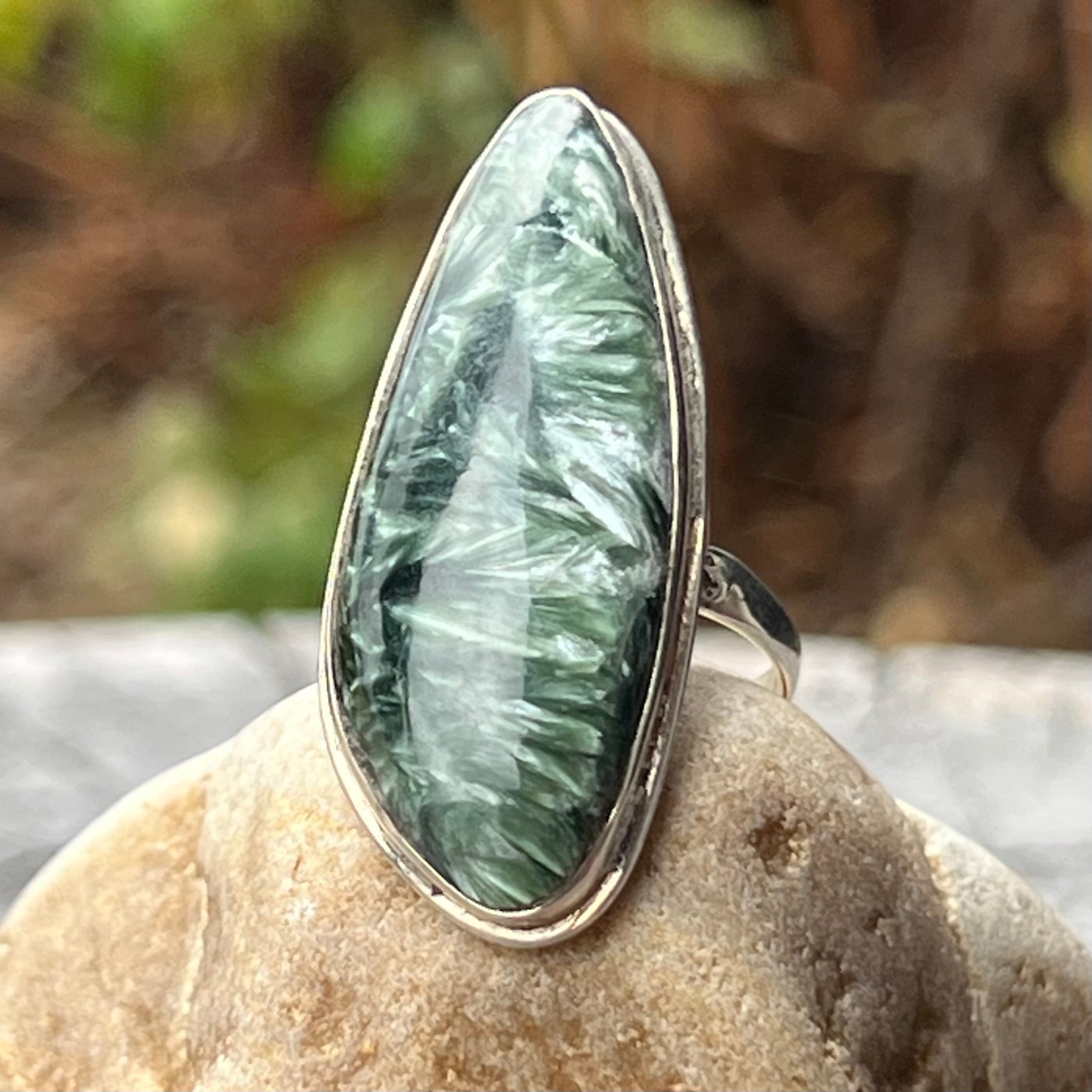 Serafinite ~ Sterling Silver Ring ~ Size 7.5