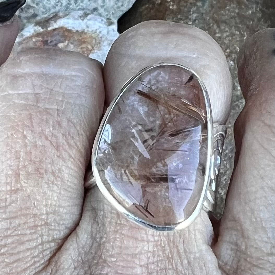 Golden Rutile ~ Sterling Silver Ring