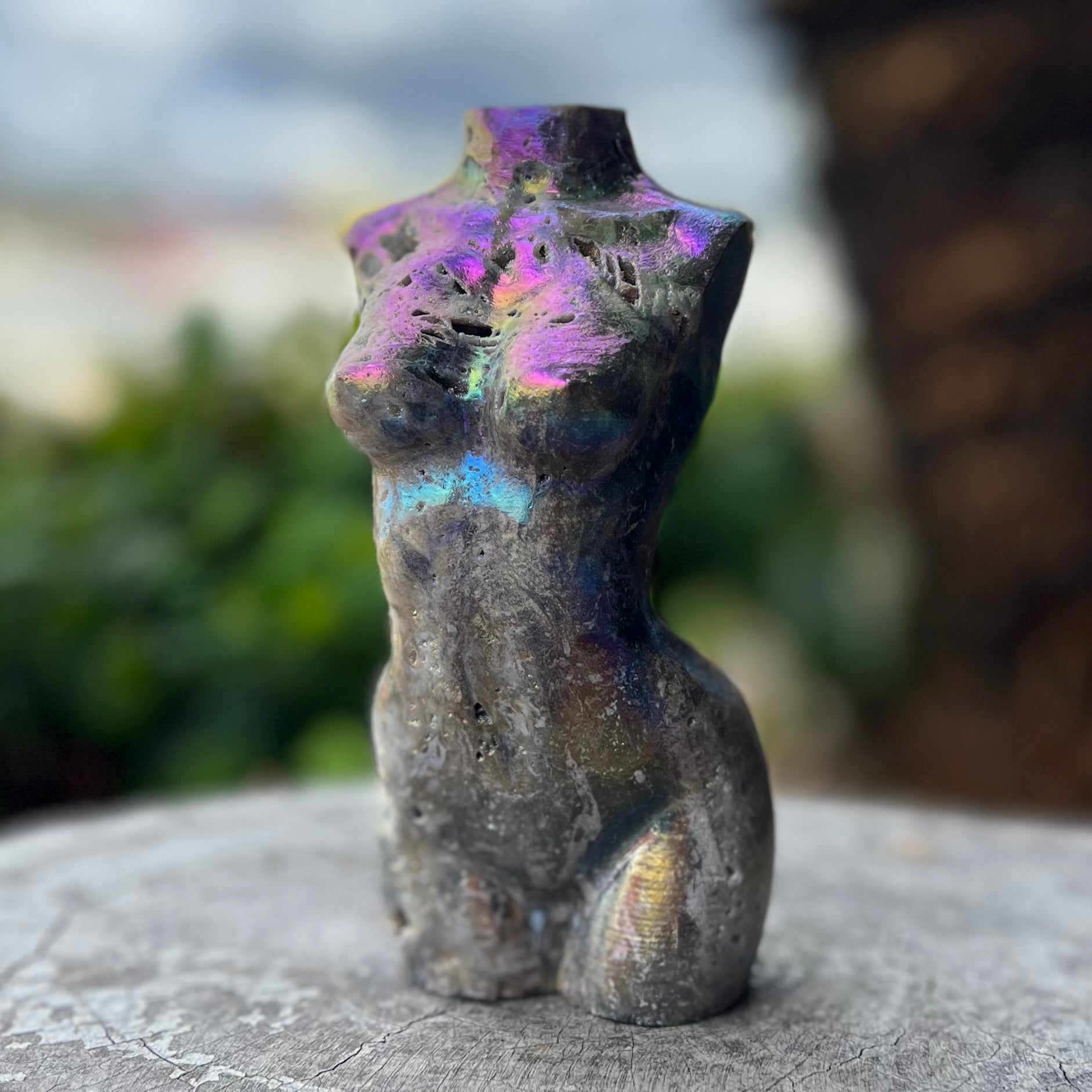 Booty Licious Electroplated Sphalarite Lady Body Carving