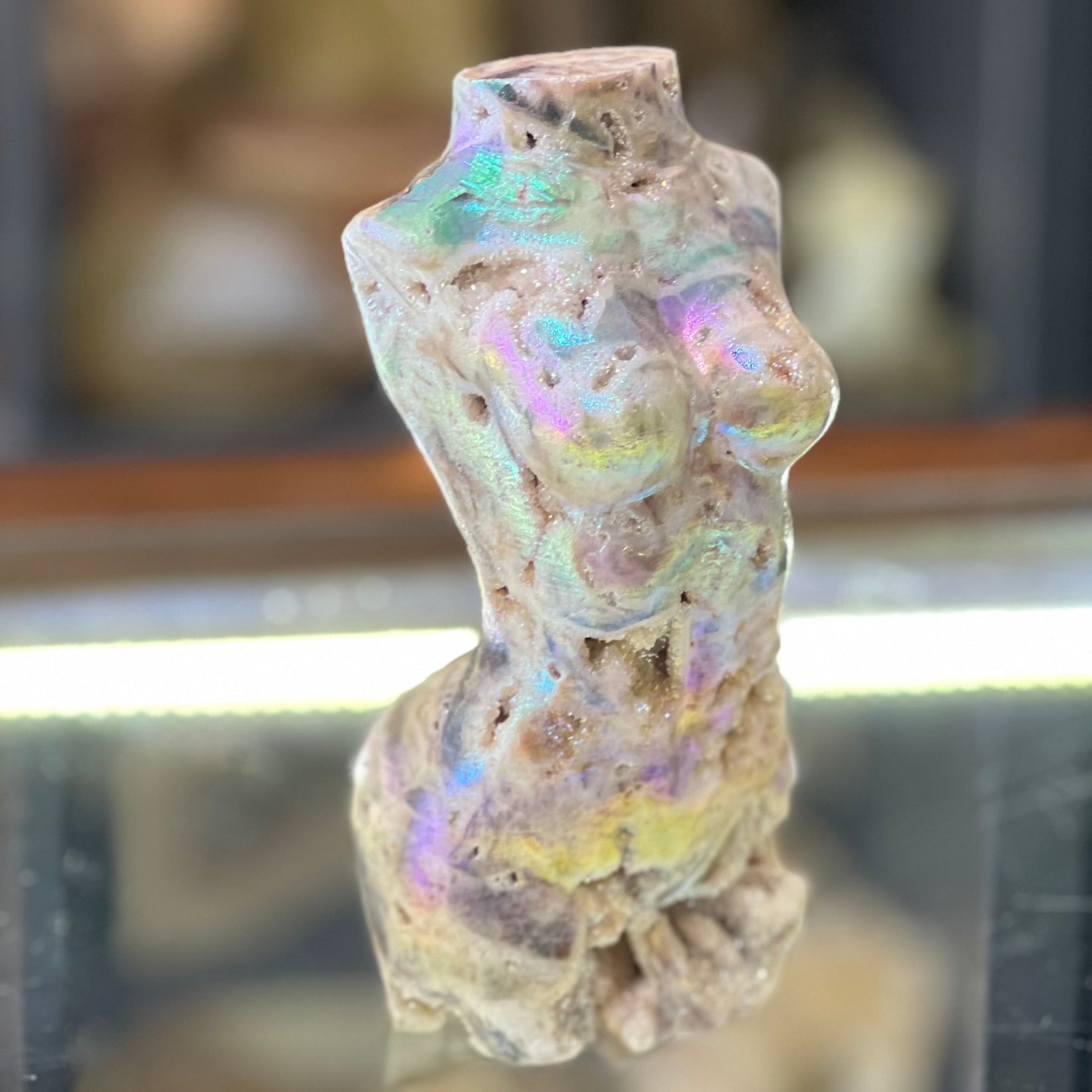 Booty Licious Electroplated Sphalarite Lady Body Carving