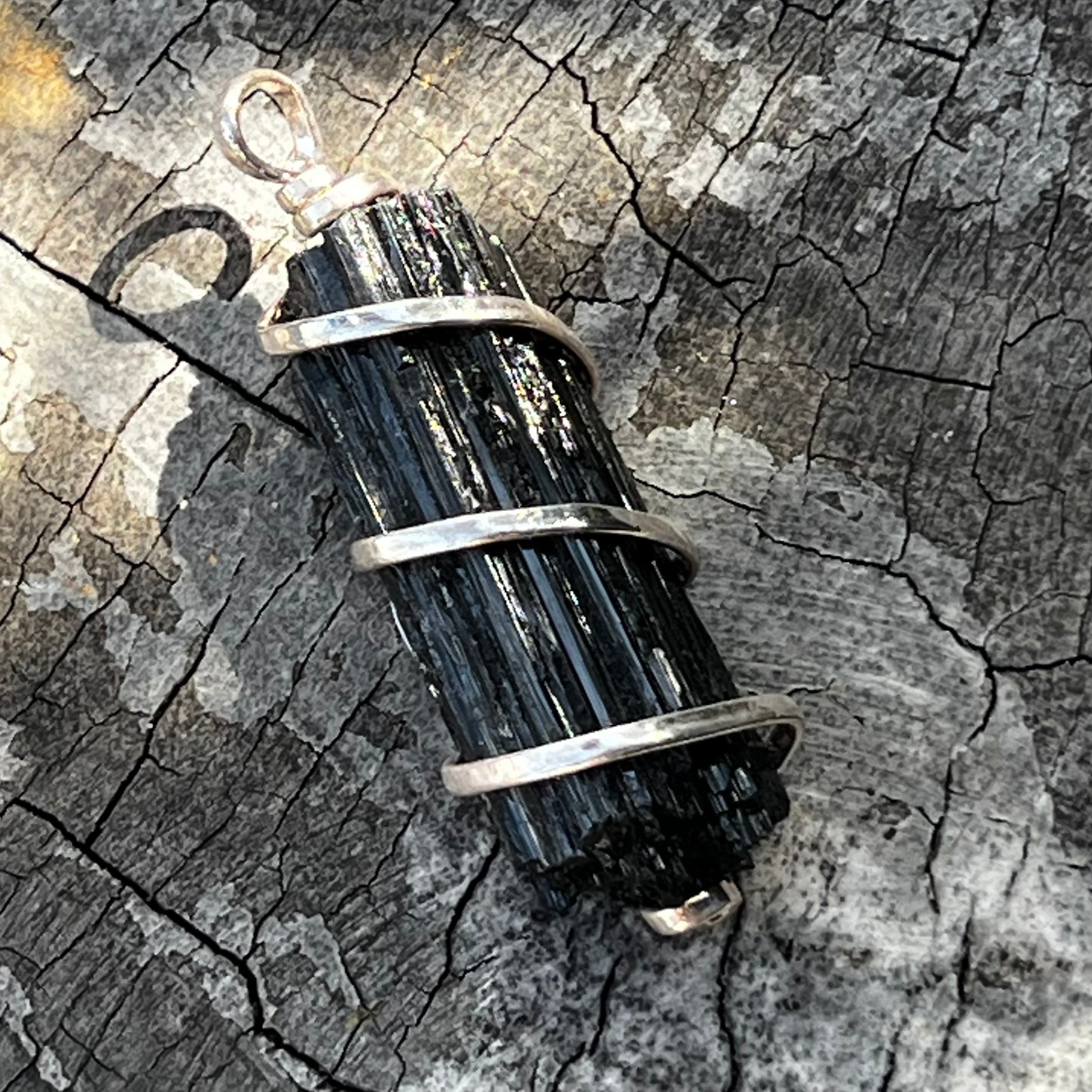 Raw Black Tourmaline Pendant
