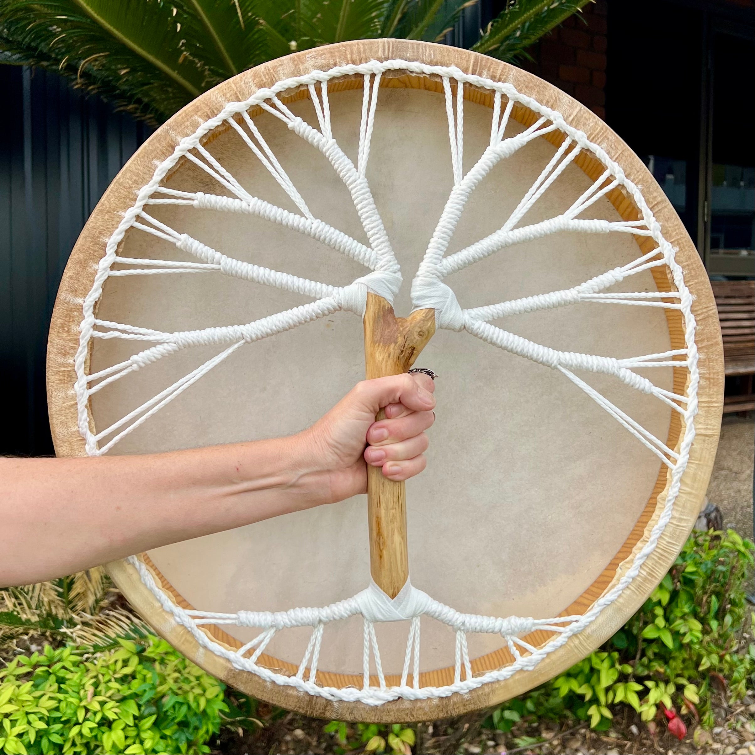 Medicine Drum Large - Goat Skin ~ White