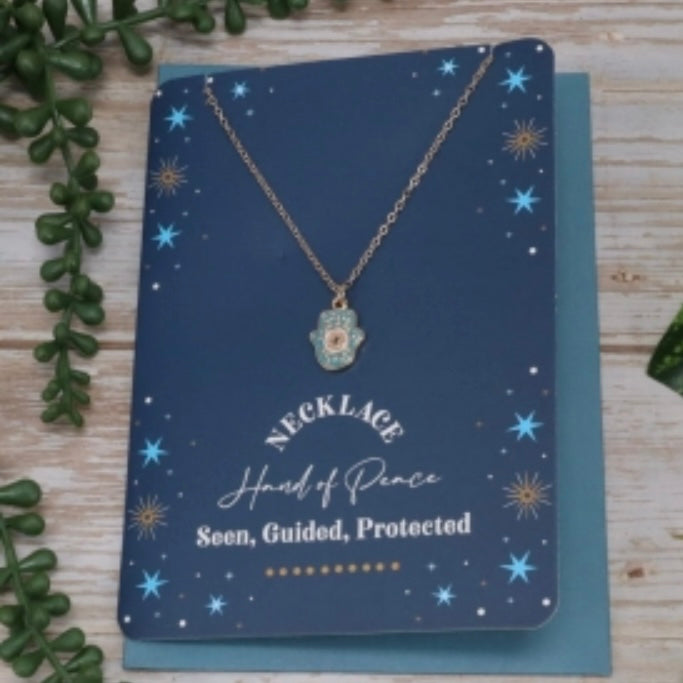 Hamsa Hand ~ Protection Necklace & Gift Card