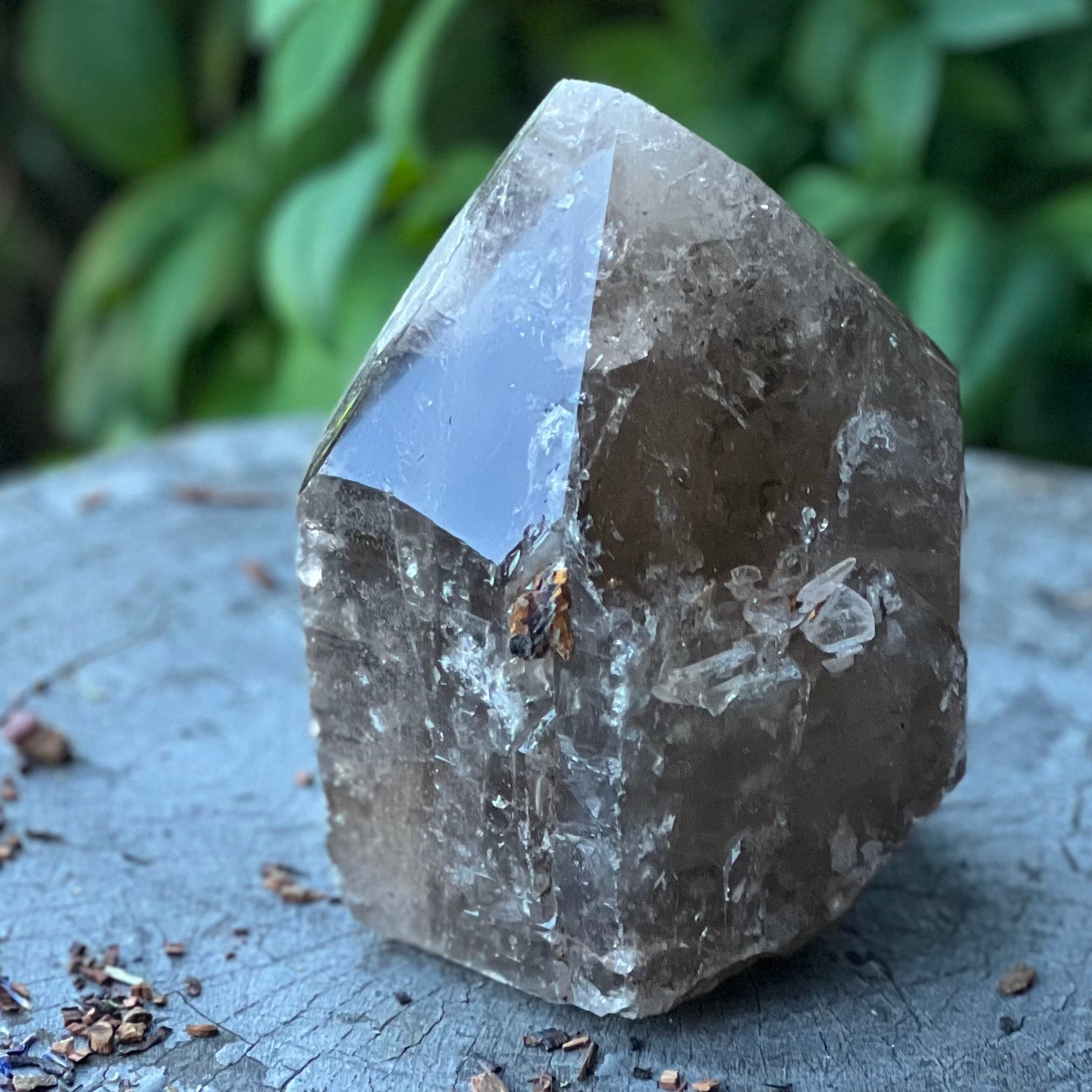 Smoky Quartz Semi Raw Generator Tower