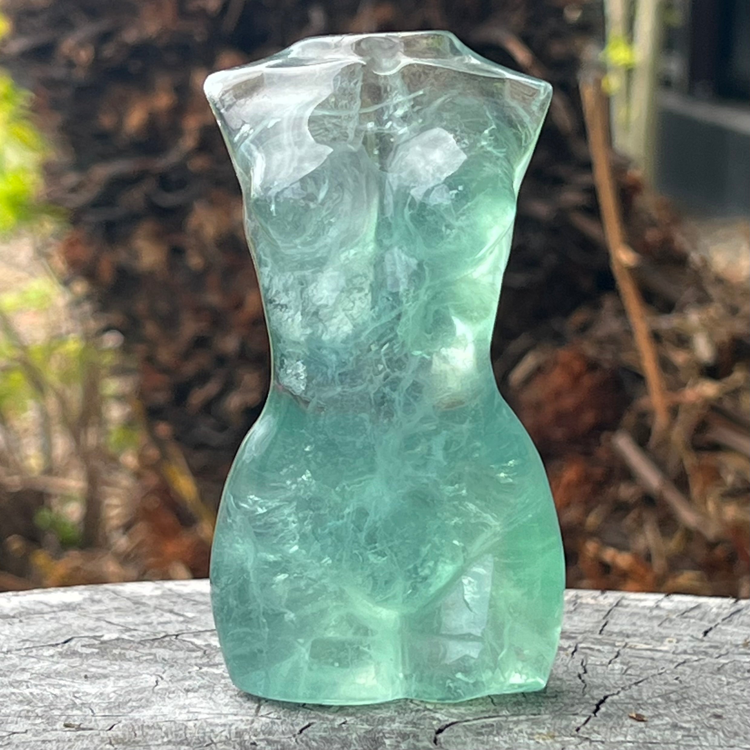 Green Fluorite ~ Woman Lady Body Carving