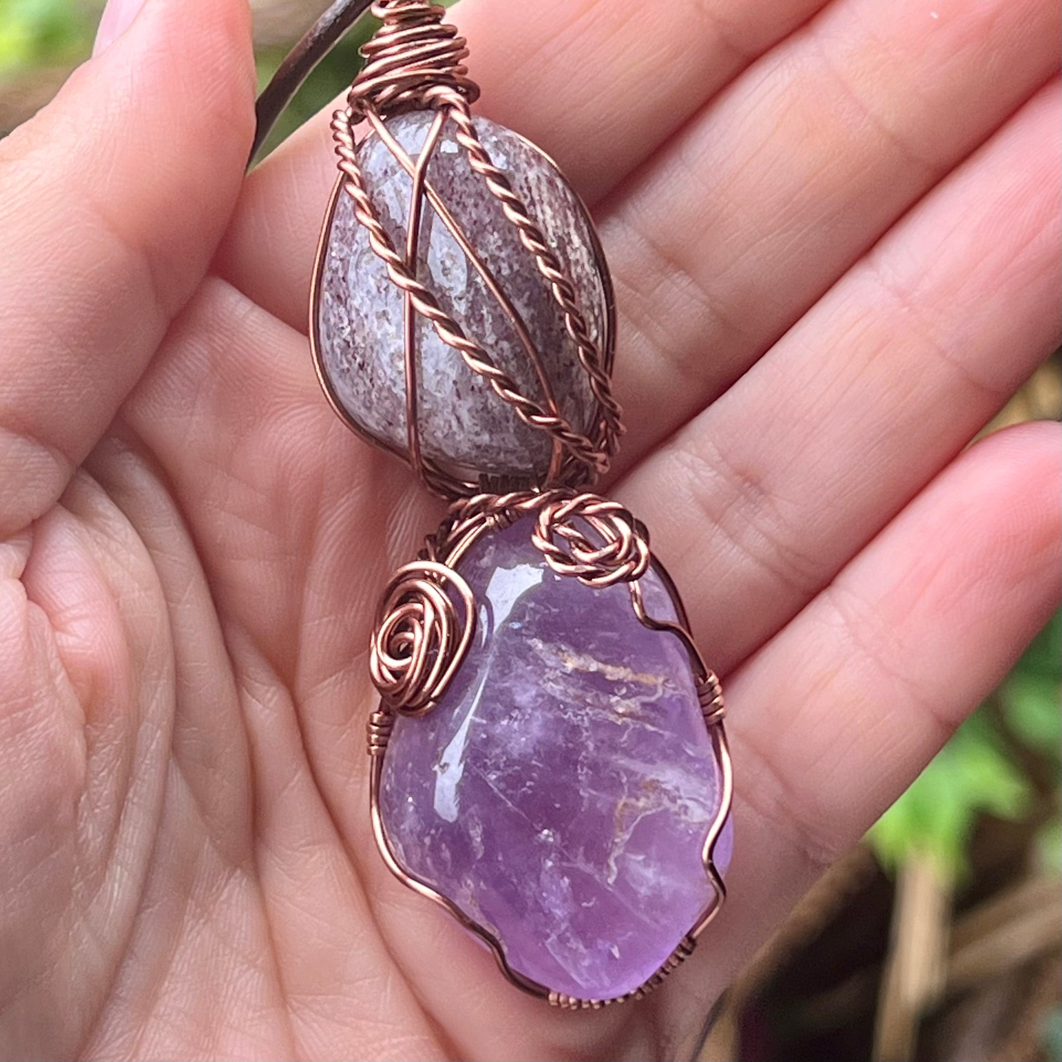 Muse Forged ~ Artesian Amethyst & Lepidolite Necklace