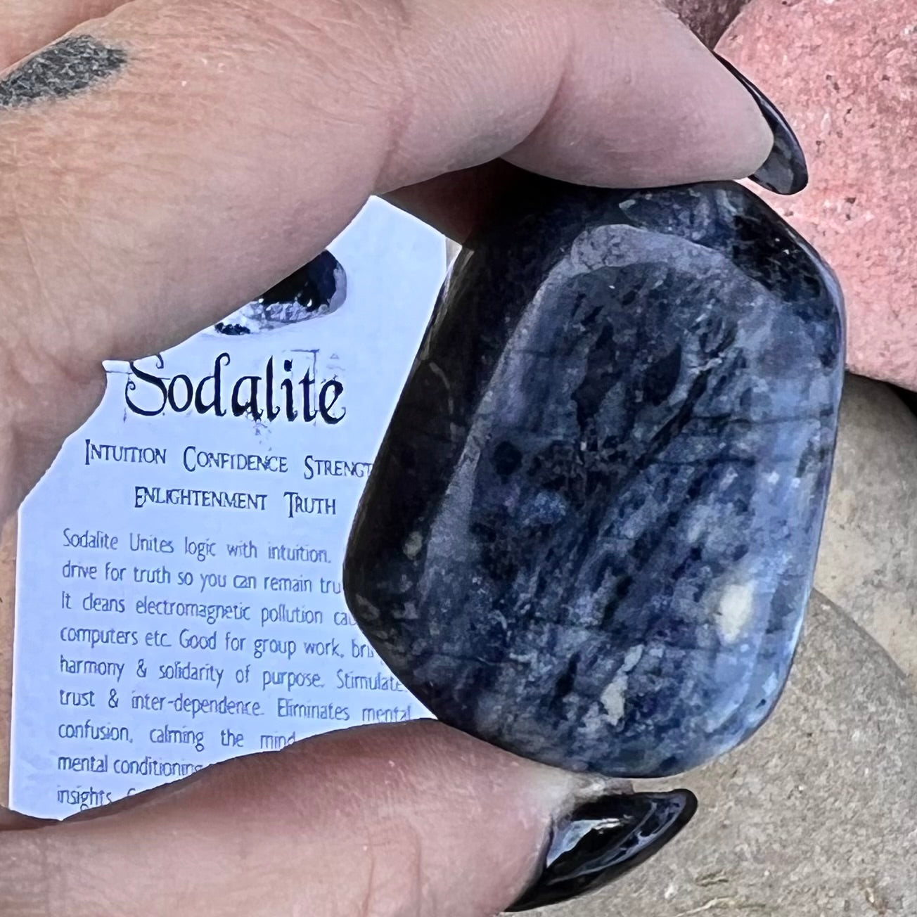 Self Expression ~ Sodalite Palm Stone