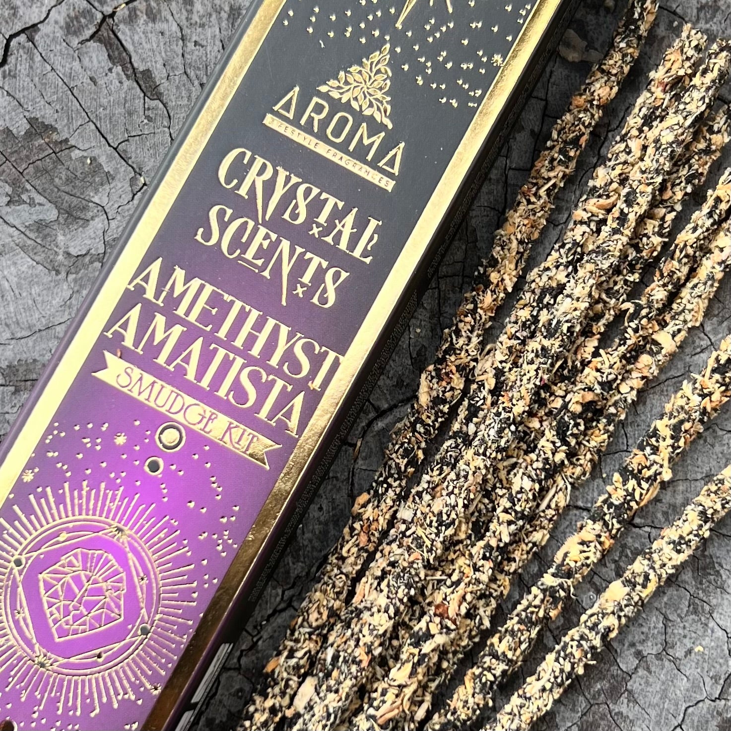 Amethyst ~ Crystal Scents Smudge Kit Incense
